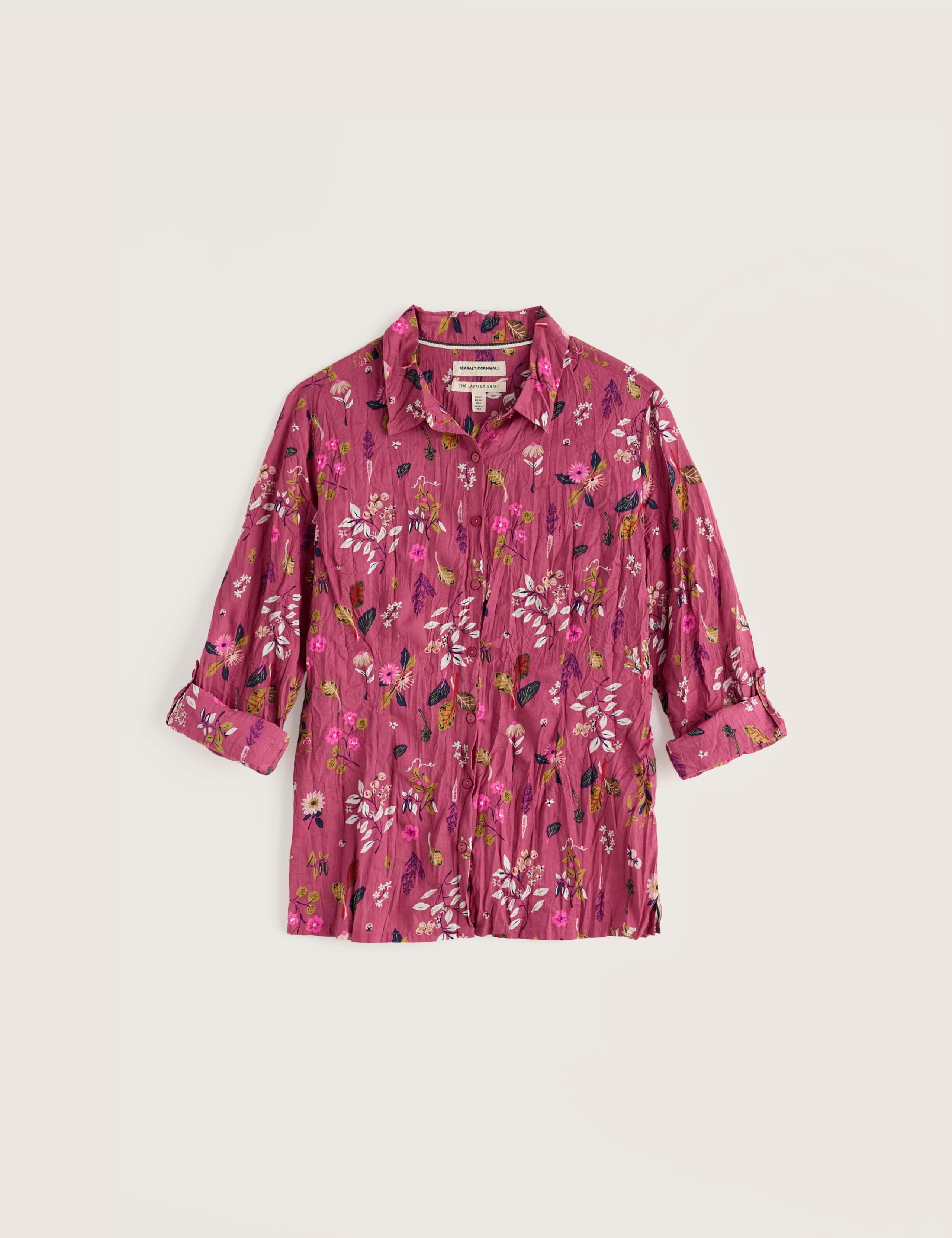 Pure Cotton Textured Floral Shirt 2 of 6