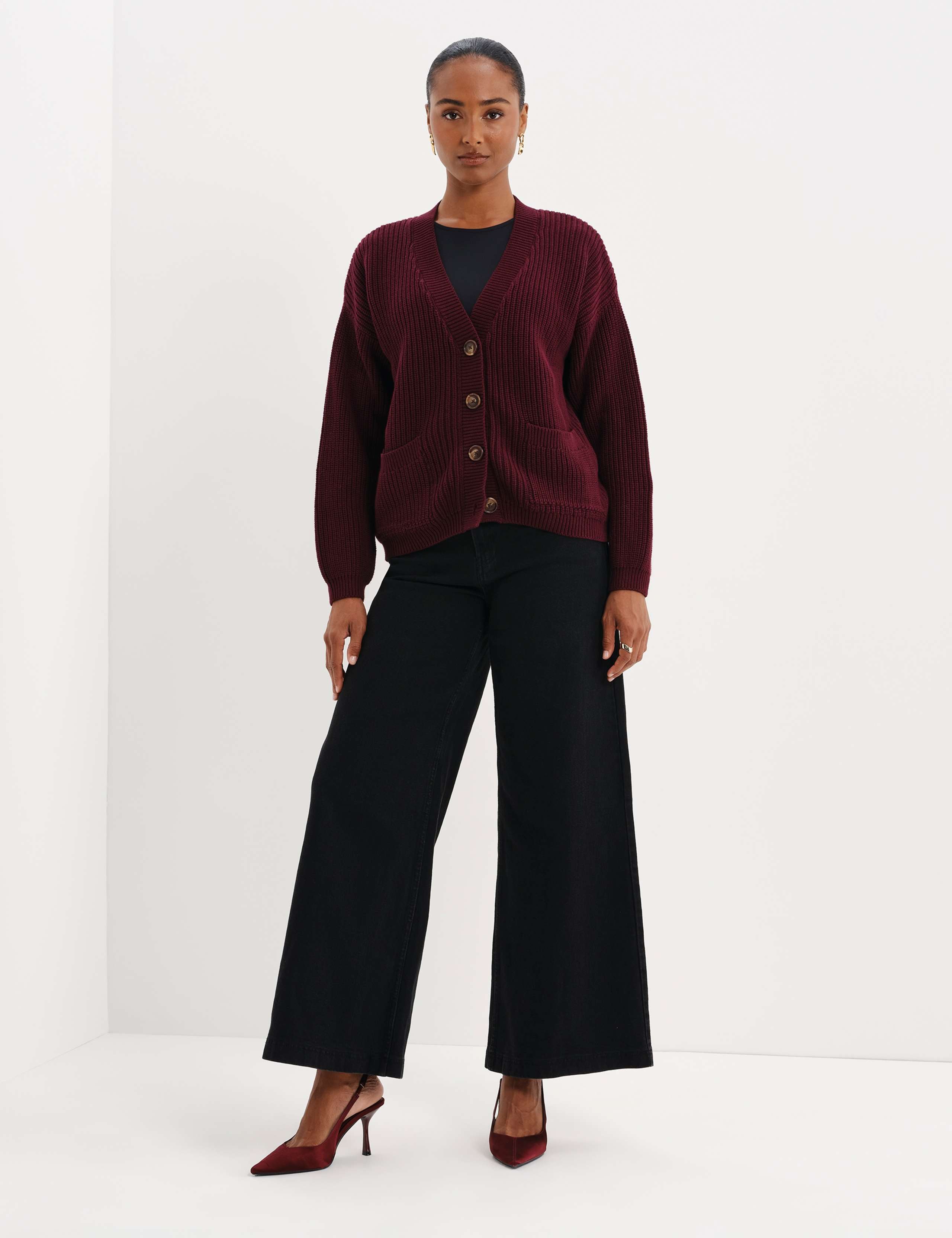 Pure Cotton V Neck Button Front Cardigan 3 of 8