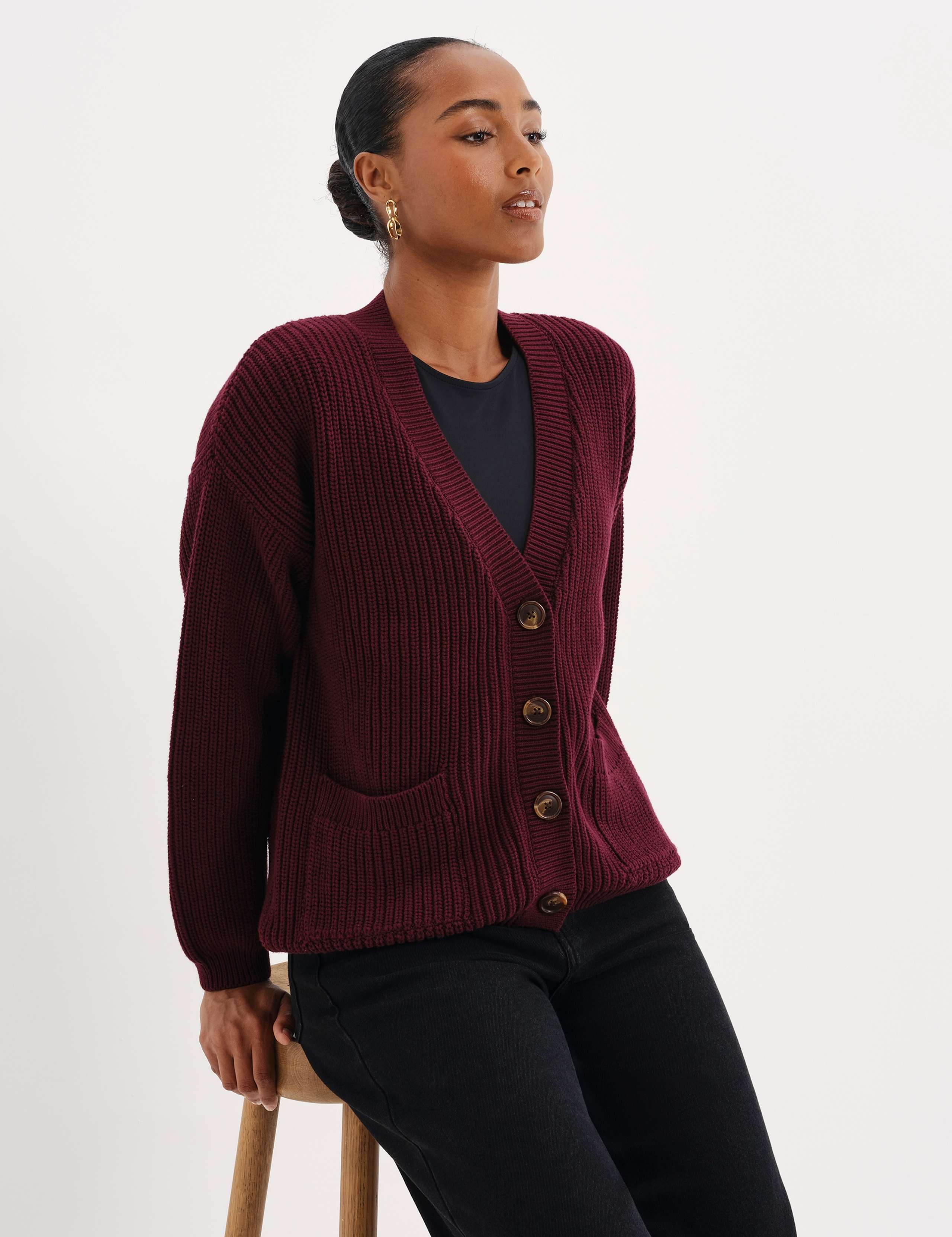 Pure Cotton V Neck Button Front Cardigan 4 of 8