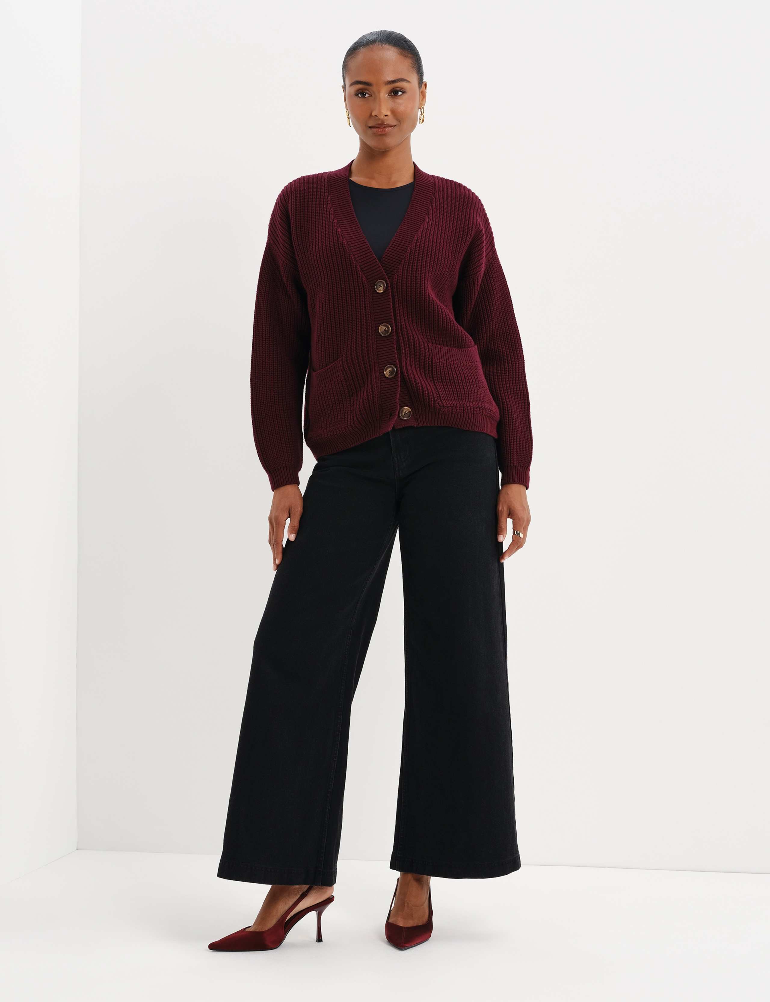 Pure Cotton V Neck Button Front Cardigan 7 of 8