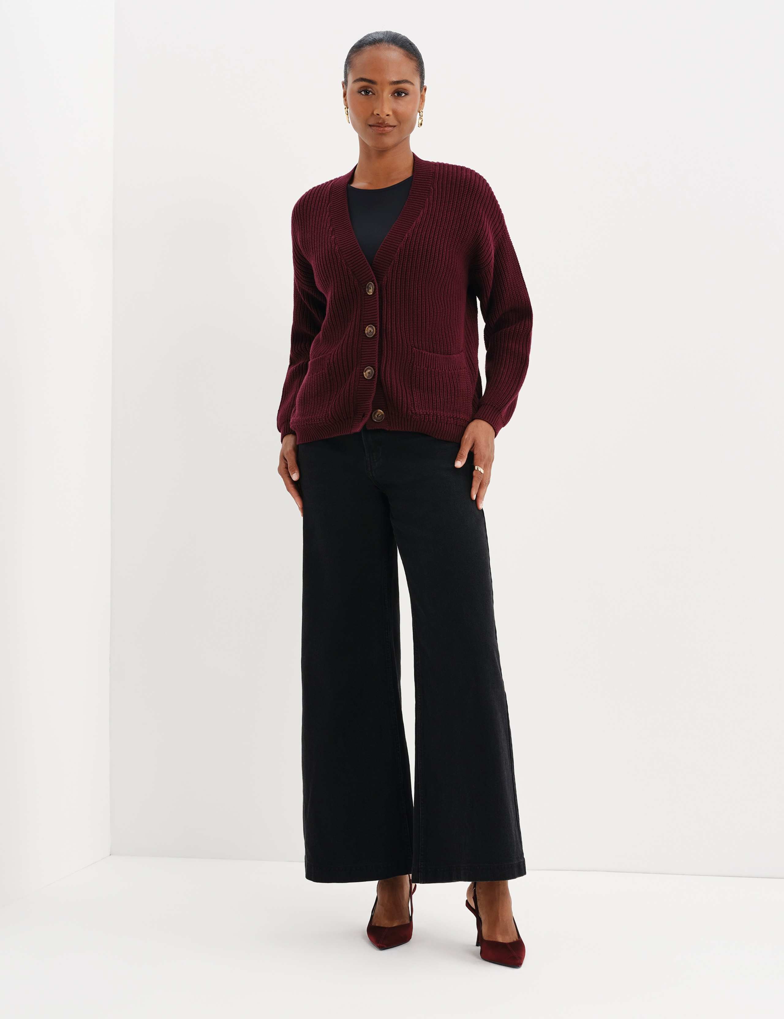 Pure Cotton V Neck Button Front Cardigan 8 of 8