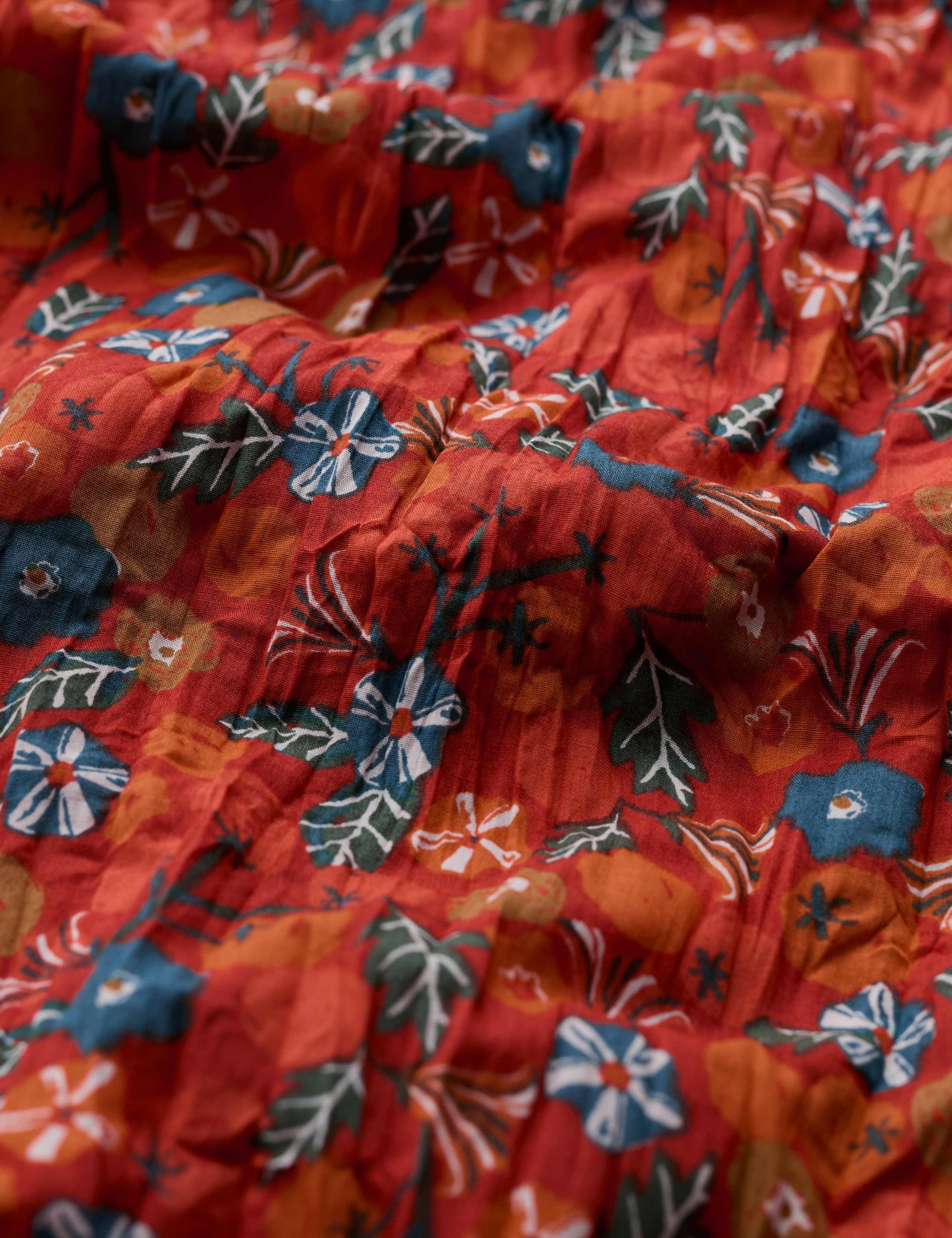 Pure Cotton Textured Floral Shirt 3 of 6