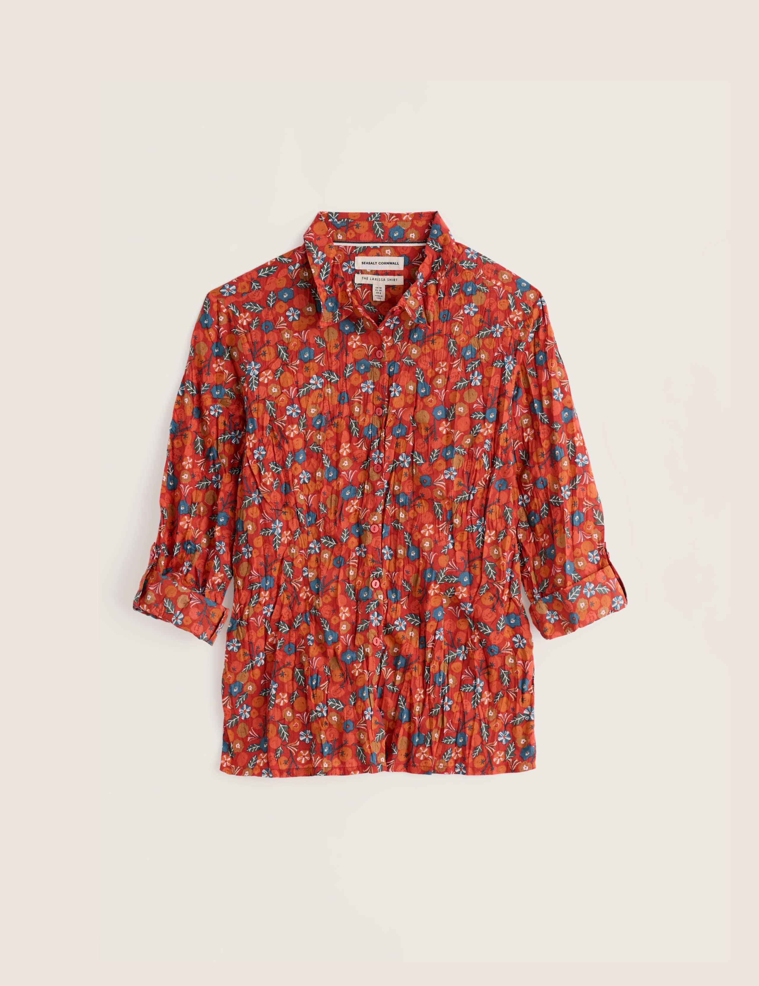 Pure Cotton Textured Floral Shirt 2 of 6