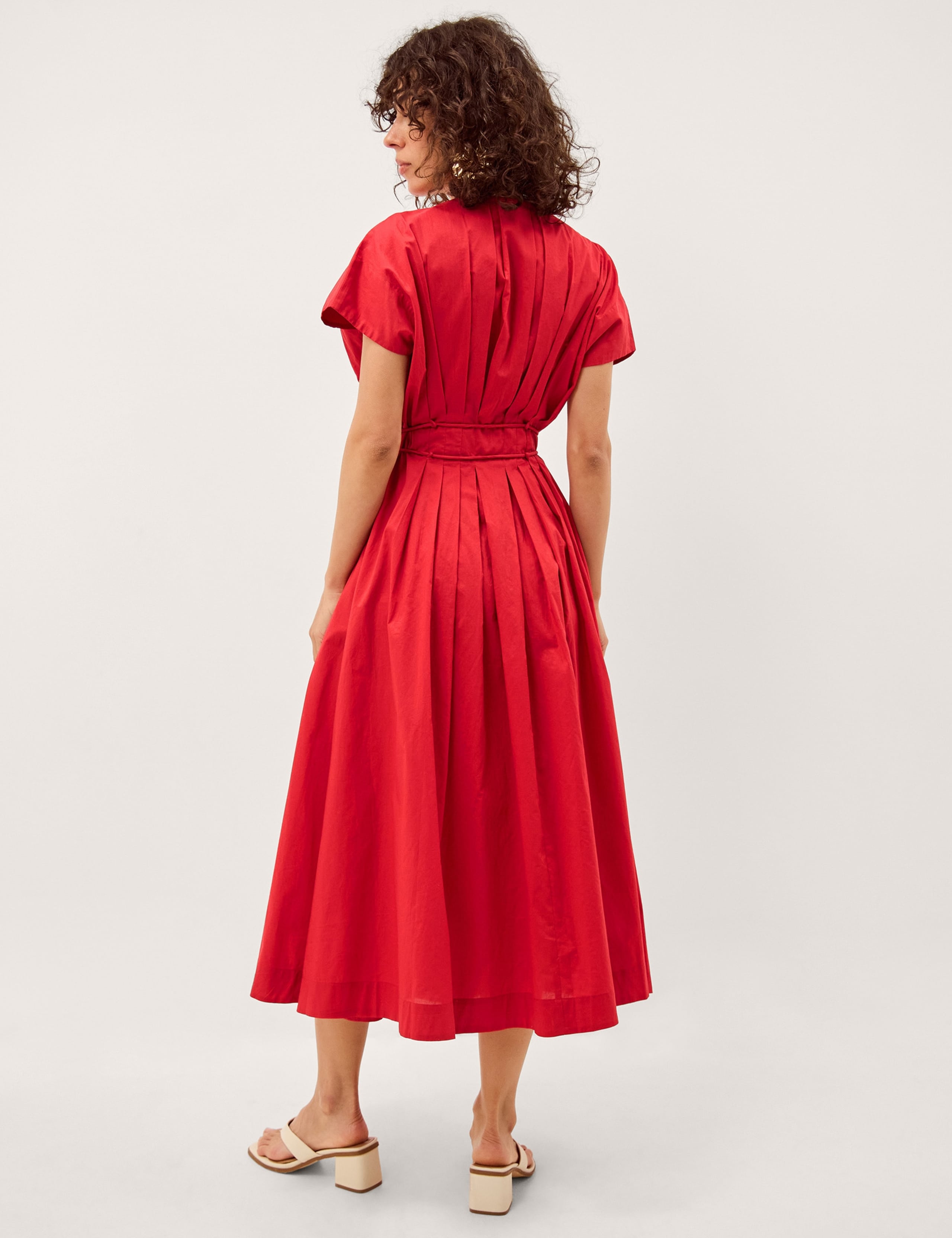 Pure Cotton Tie Waist Midi Dress 5 of 6