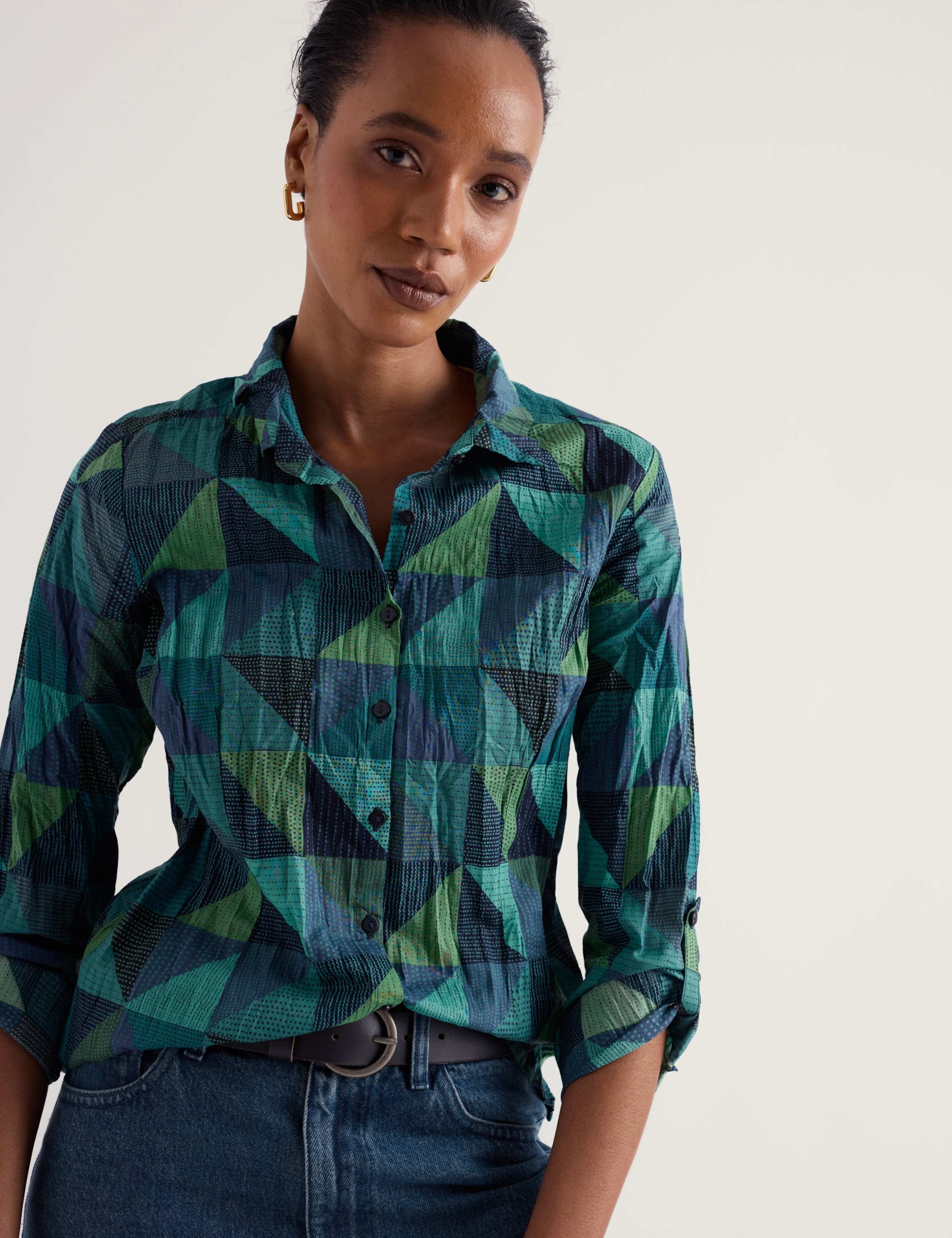 Pure Cotton Textured Geometric Shirt 5 of 6