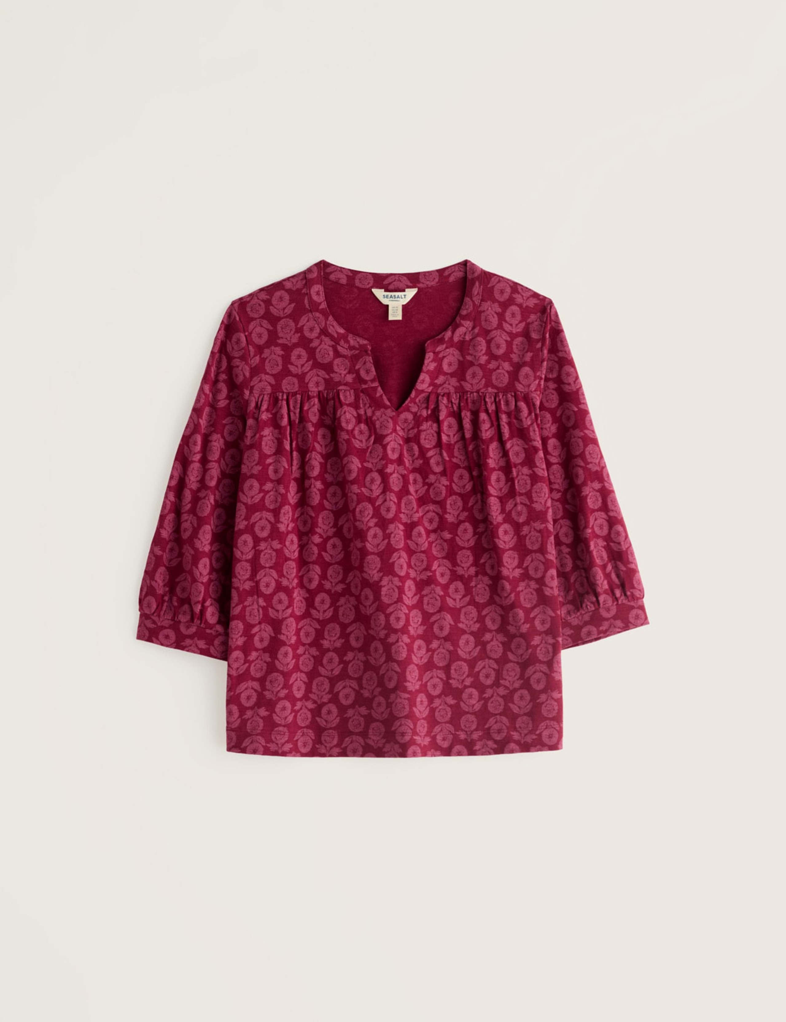 Pure Cotton Floral Notch Neck Top 2 of 5