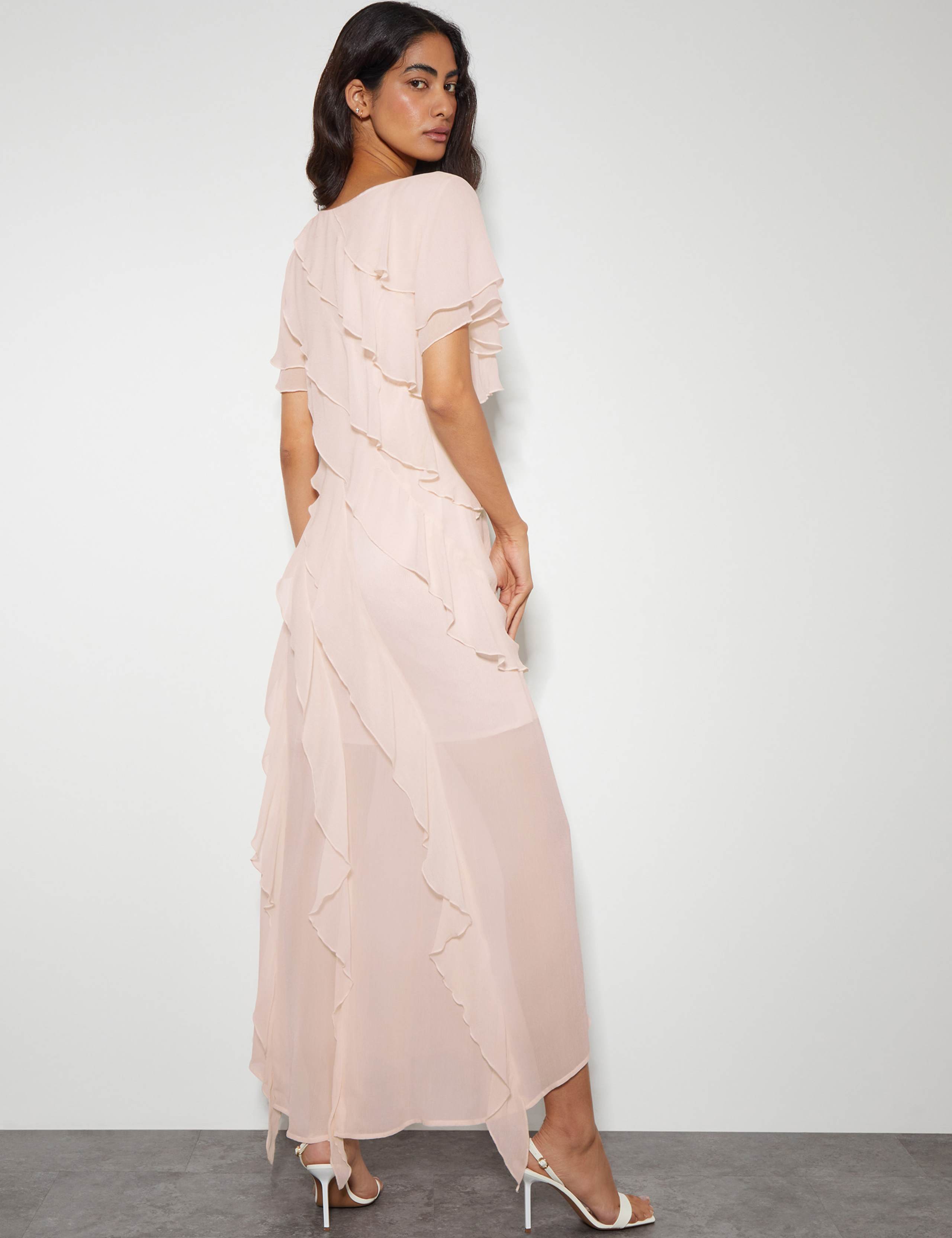 V-Neck Ruffle Maxi Skater Dress 3 of 5