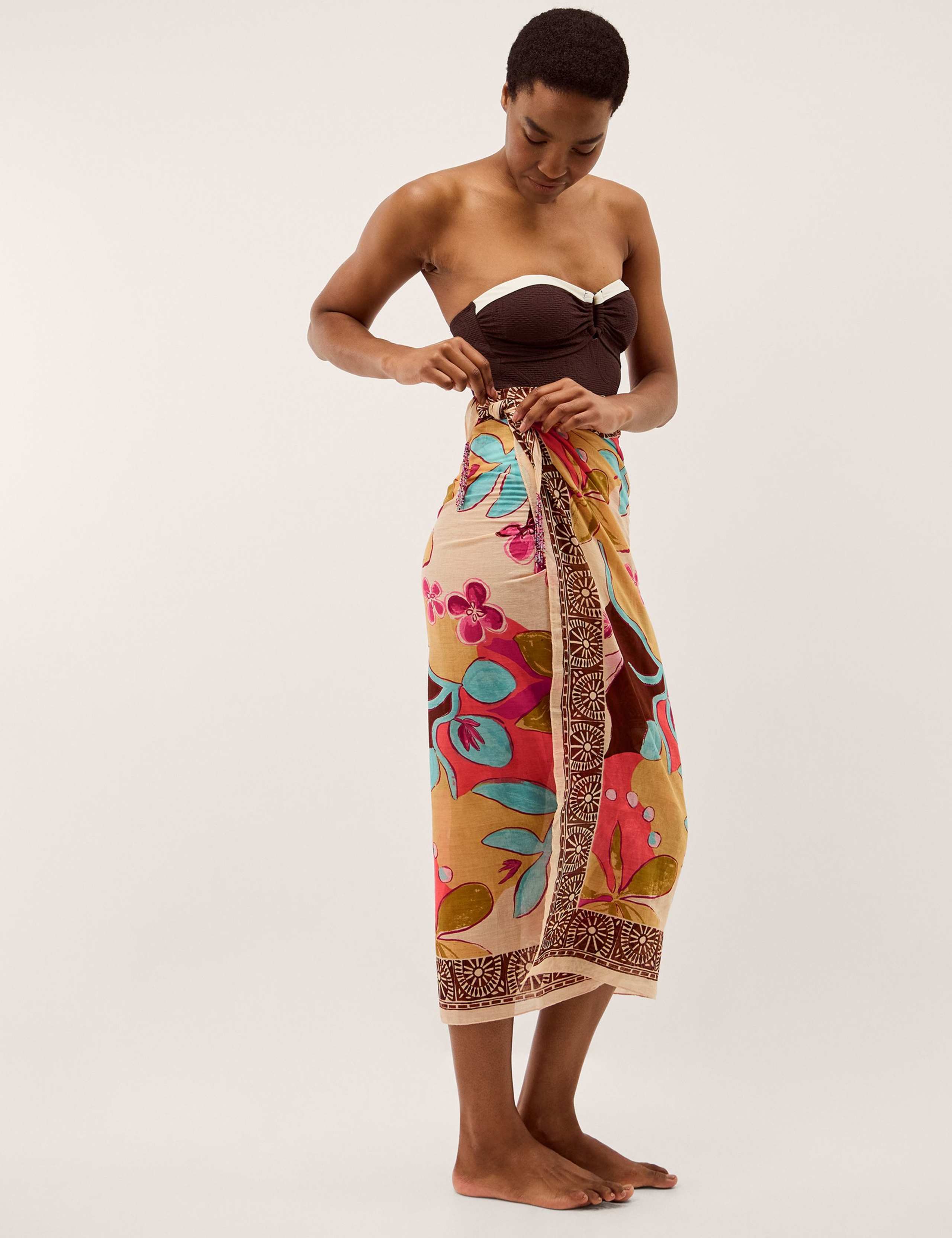 Cotton Rich Floral Sarong 1 of 2