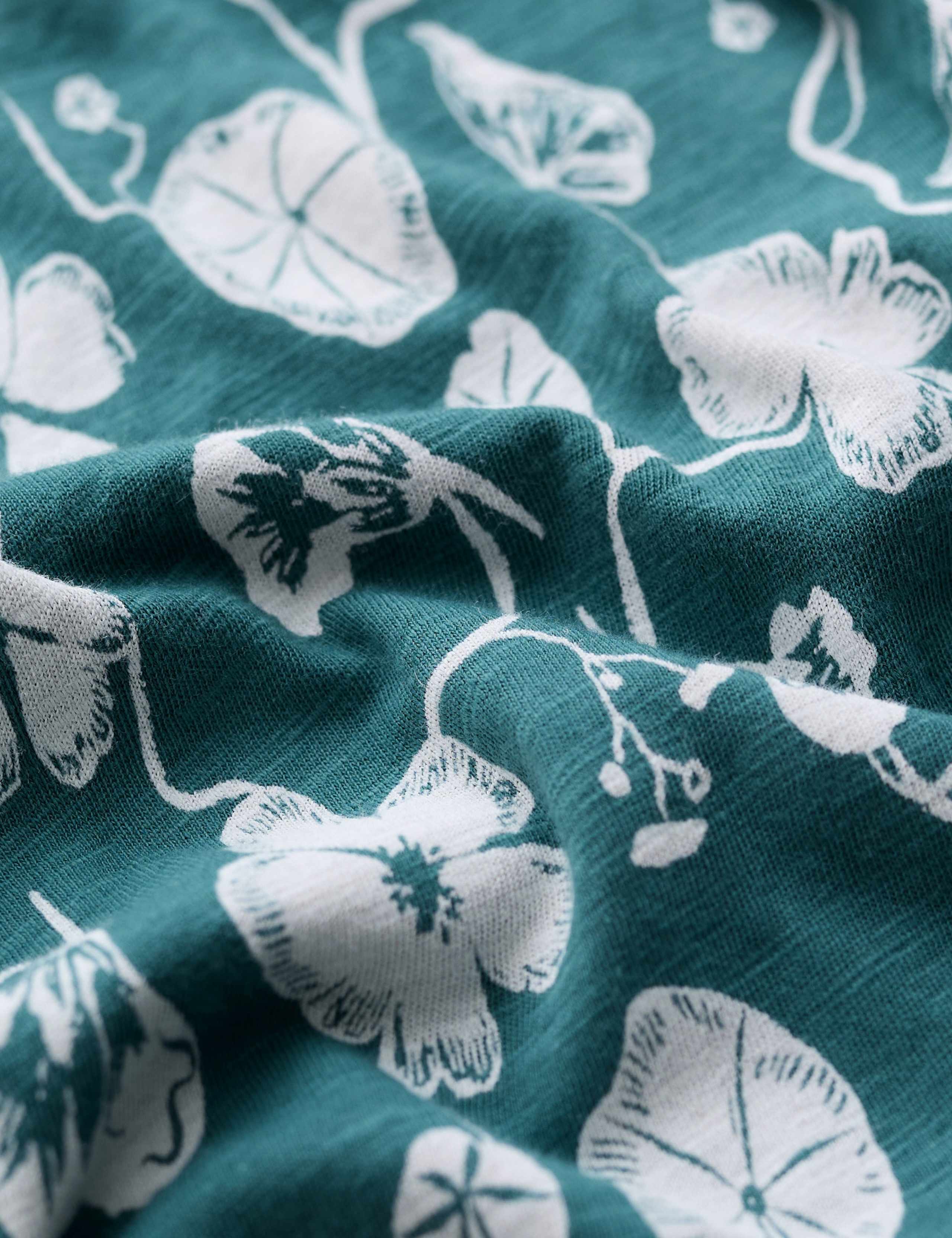 Pure Cotton Floral Notch Neck Relaxed Top 5 of 5