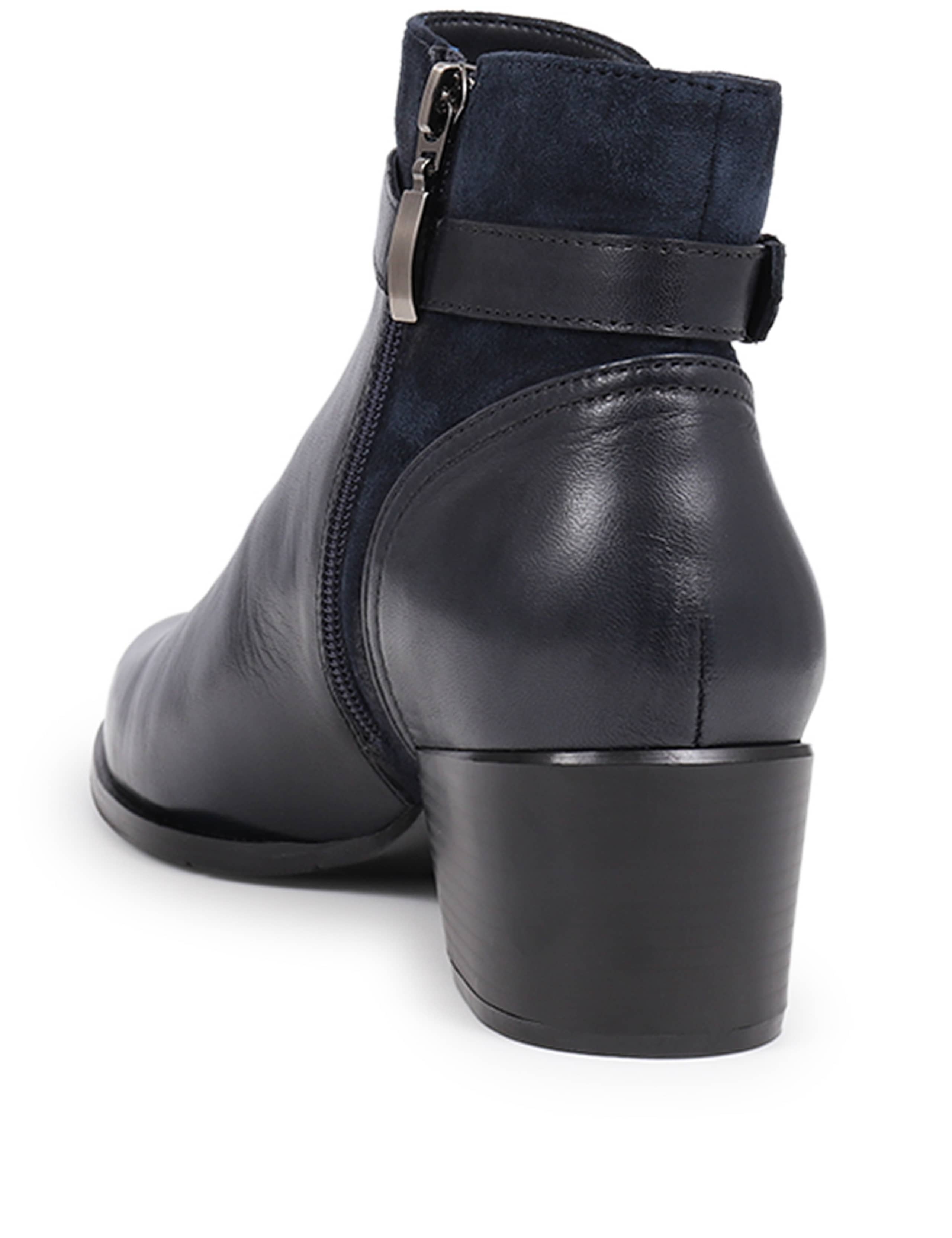 Leather Block Heel Ankle Boots 6 of 7