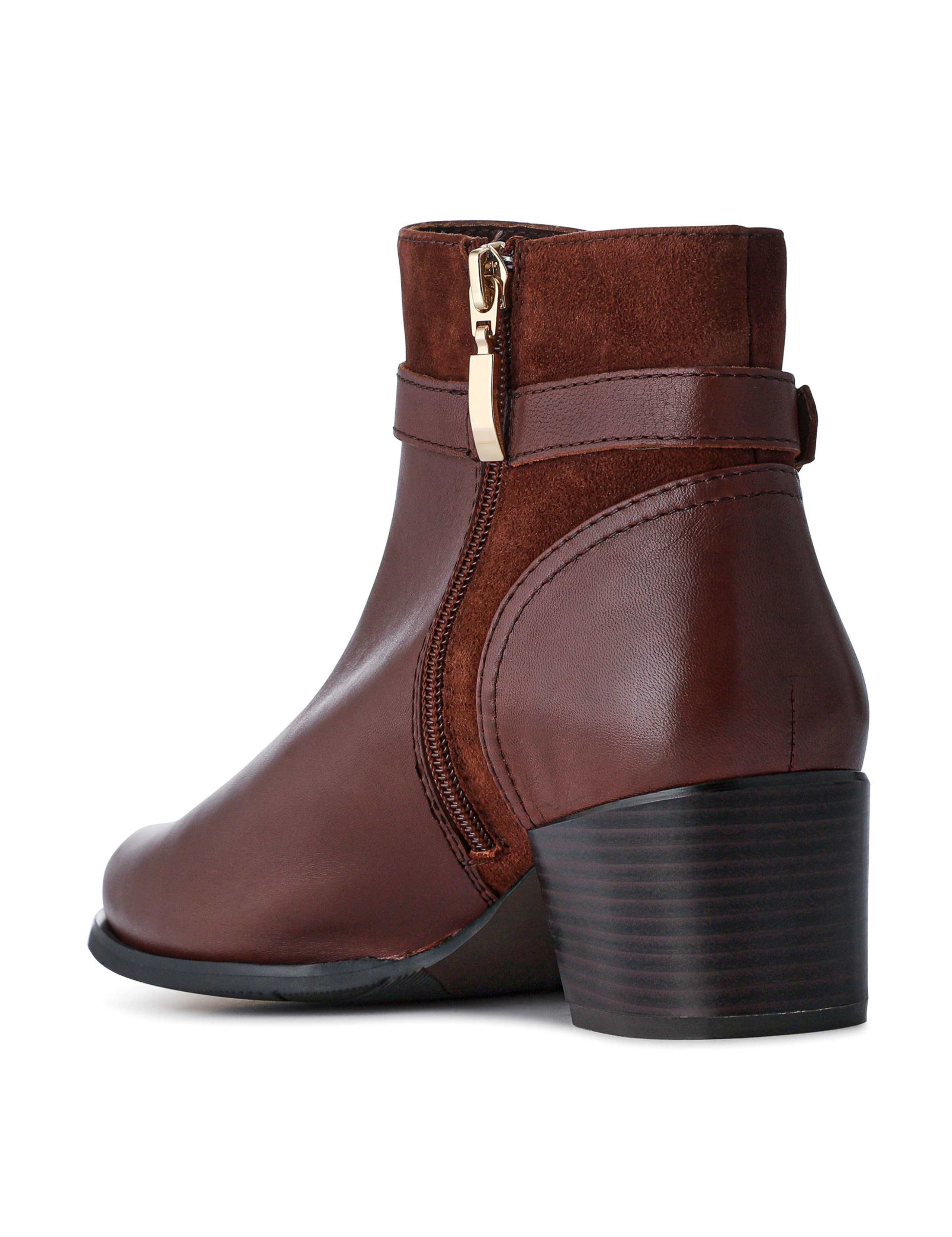 Leather Block Heel Ankle Boots 6 of 7