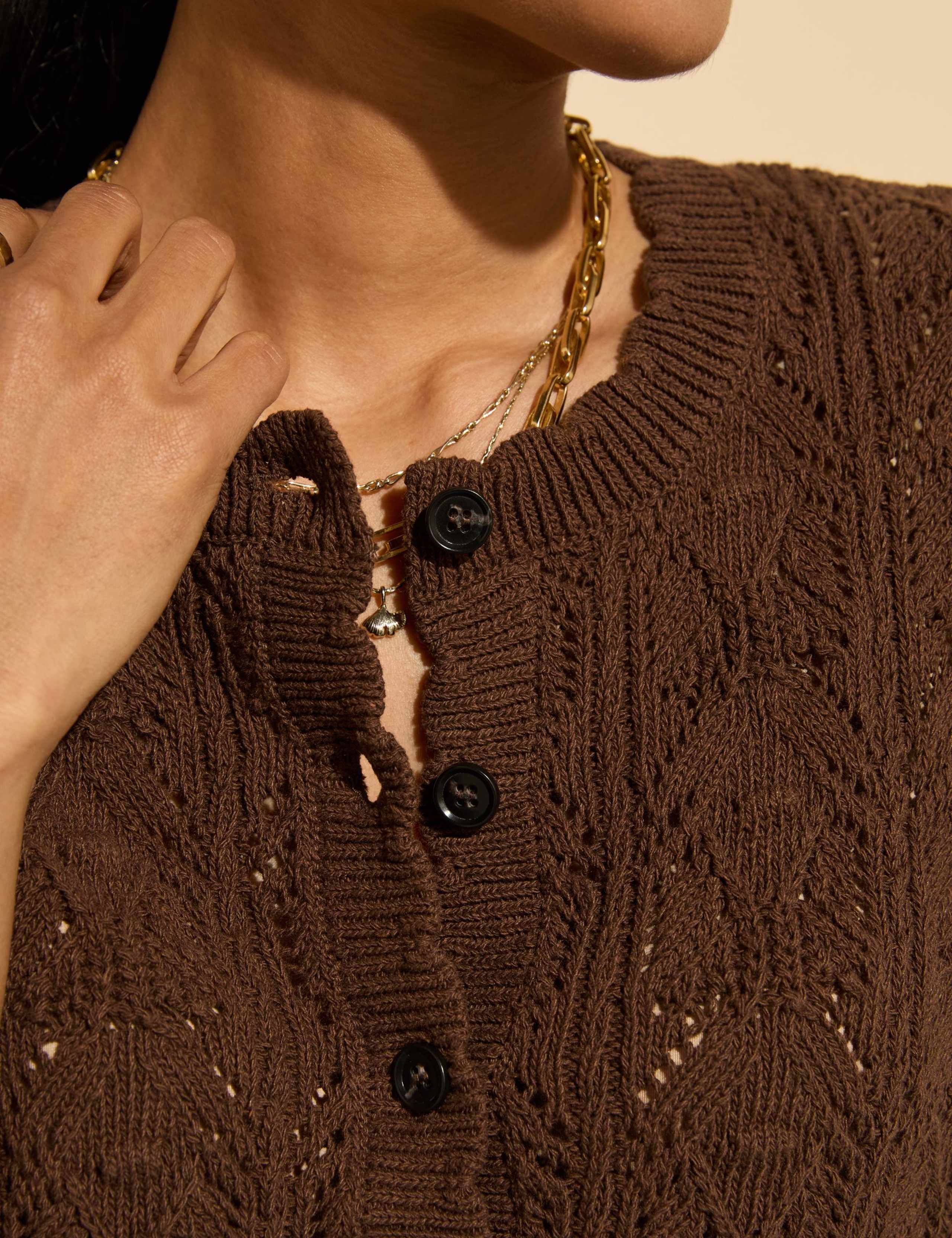 Cotton Rich Crochet Cardigan 3 of 6