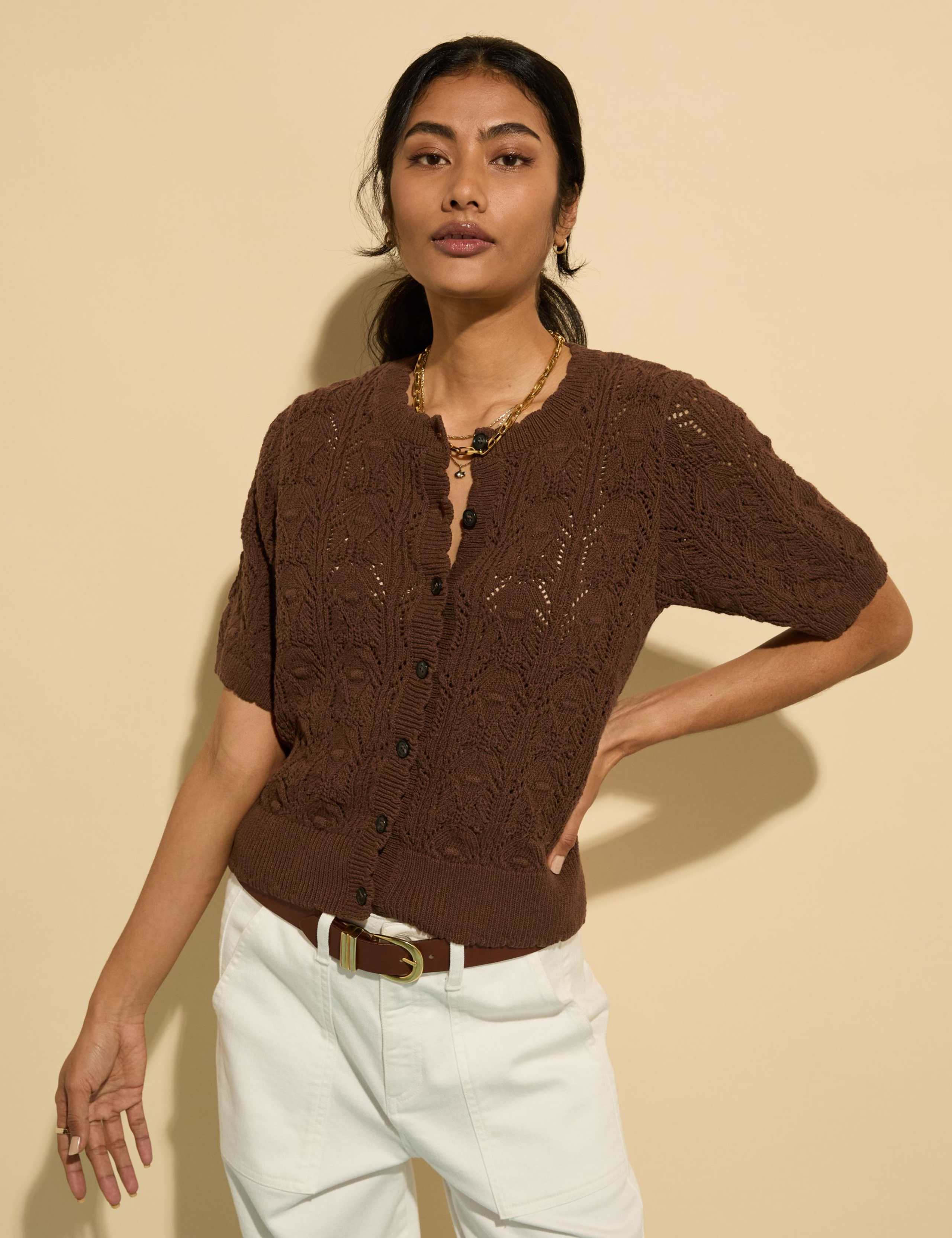 Cotton Rich Crochet Cardigan 5 of 6