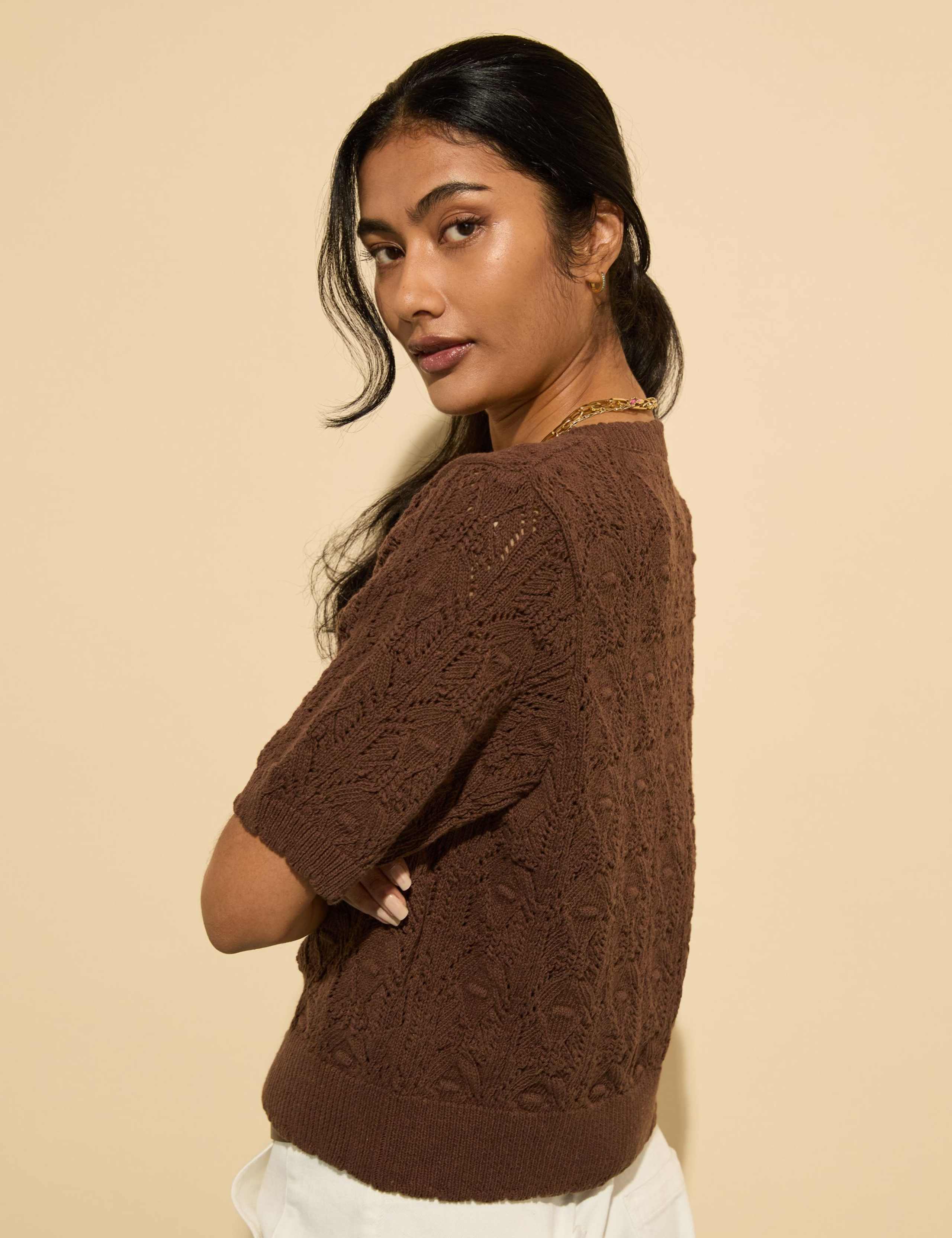 Cotton Rich Crochet Cardigan 6 of 6