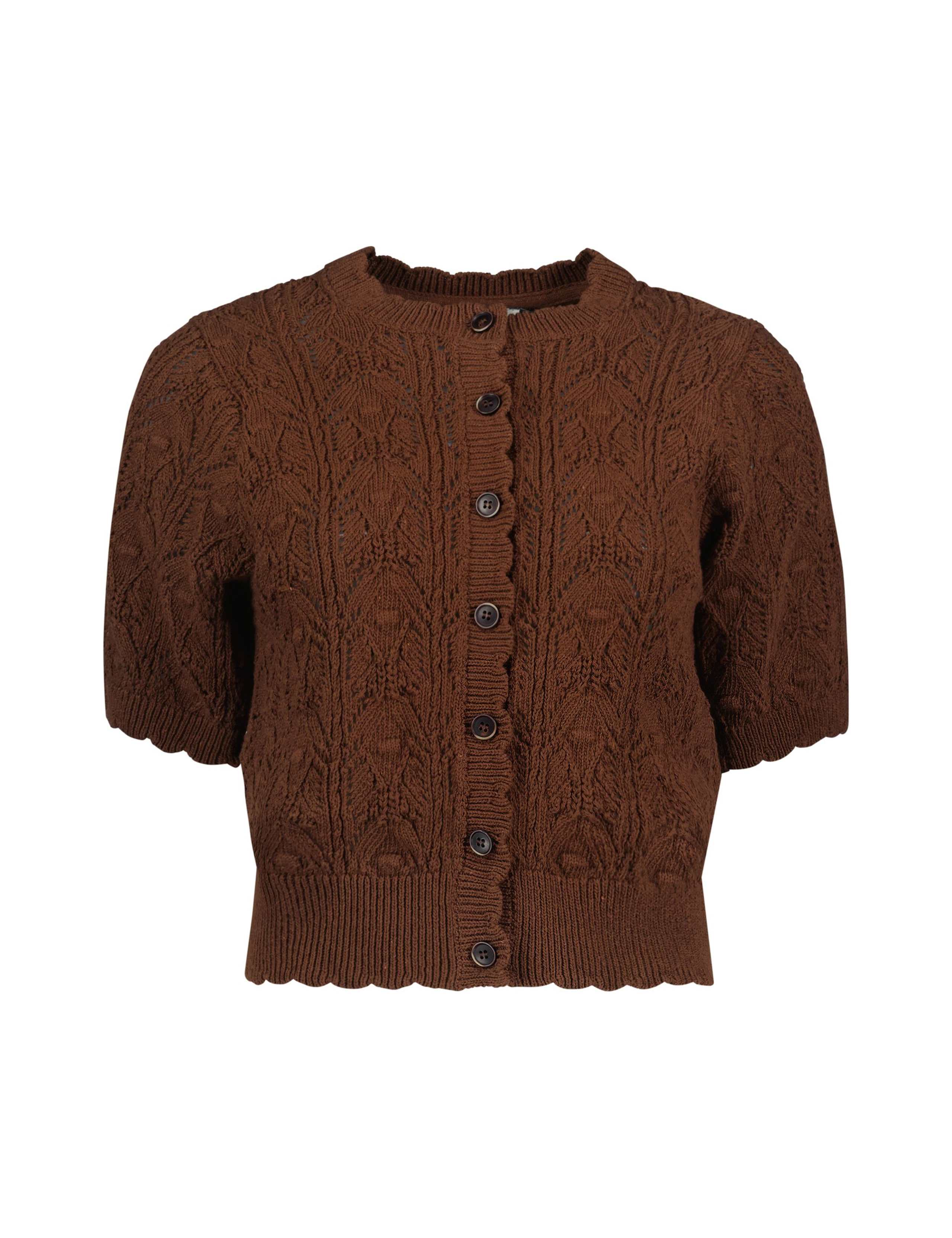 Cotton Rich Crochet Cardigan 2 of 6