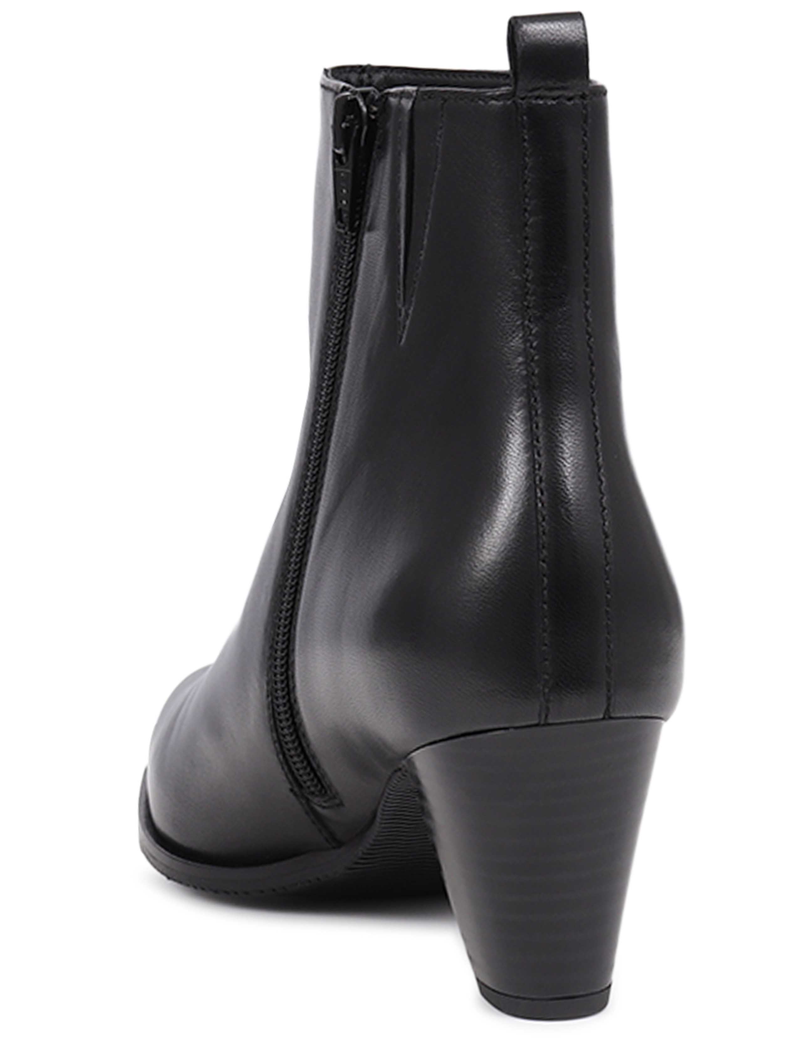 Wide Fit Leather Block Heel Ankle Boots 6 of 7