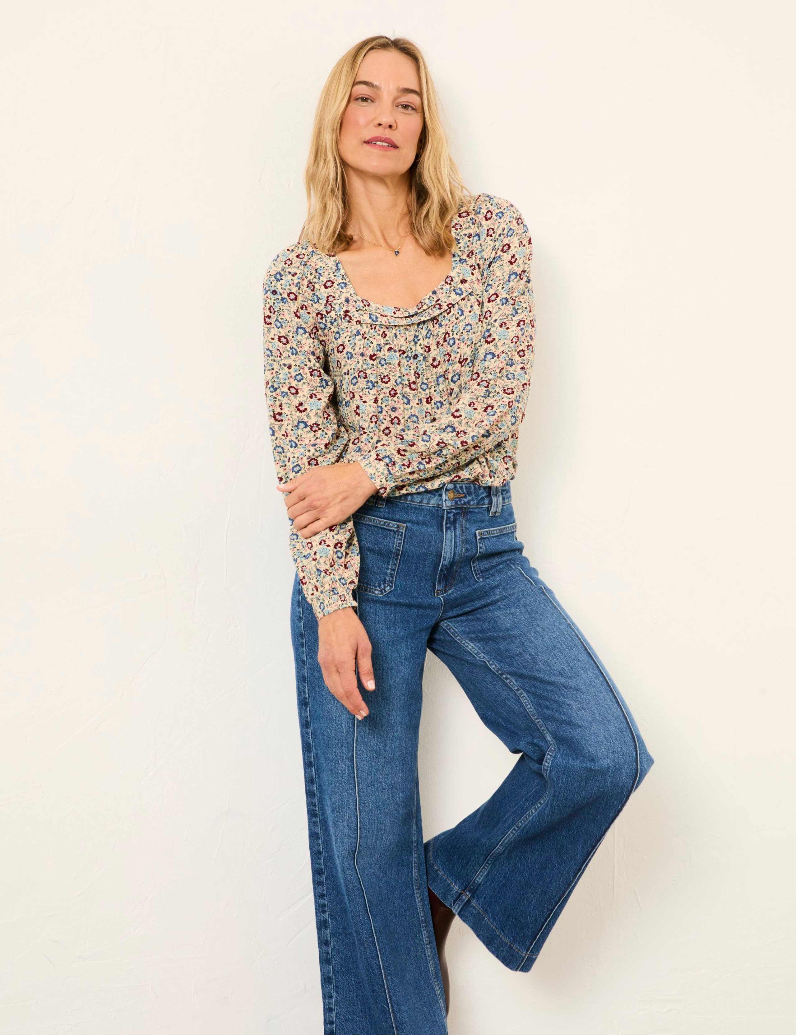 Ditsy Floral Square Neck Blouse 4 of 5