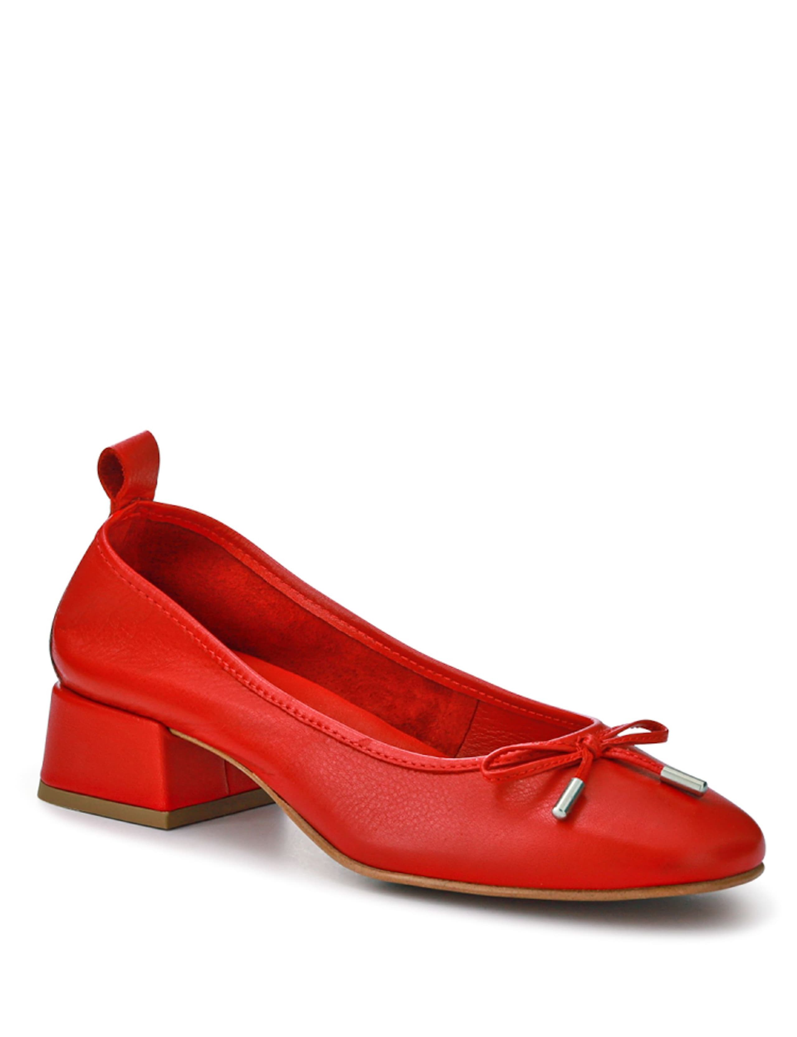 Leather Block Heel Ballet Pumps 3 of 5