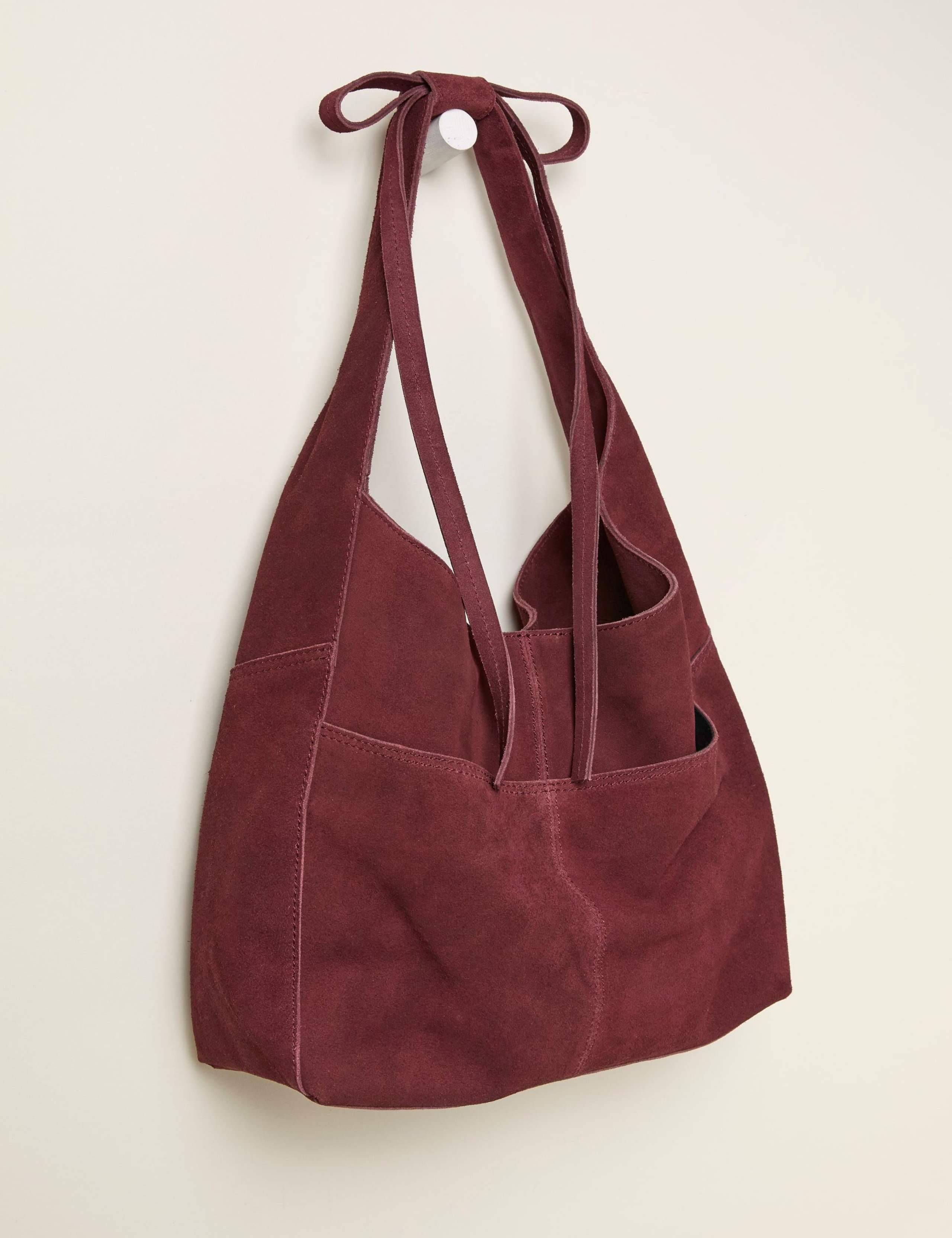 Suede Bow Handle Tote Bag 2 of 3