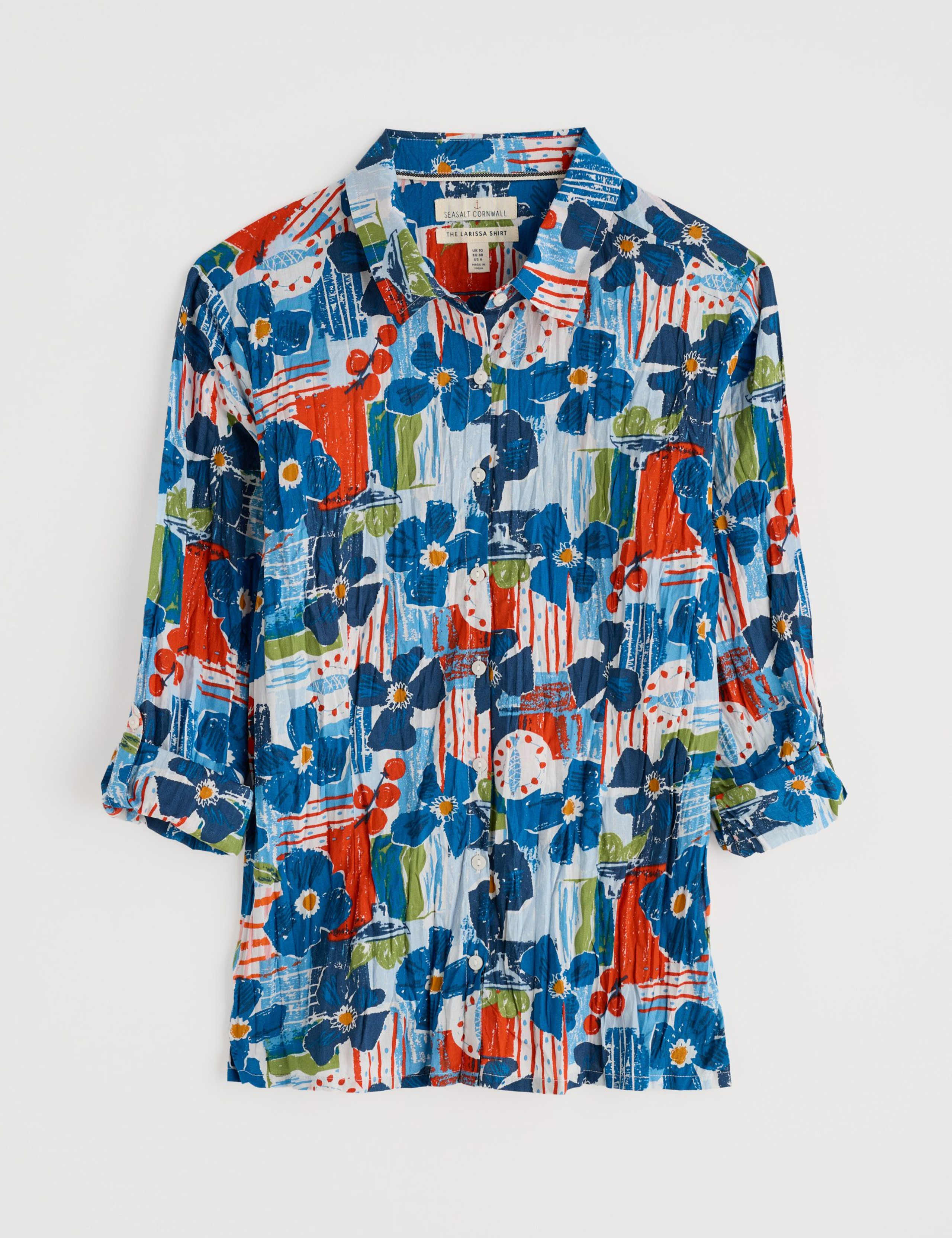 Pure Cotton Floral Crinkle Shirt 2 of 6