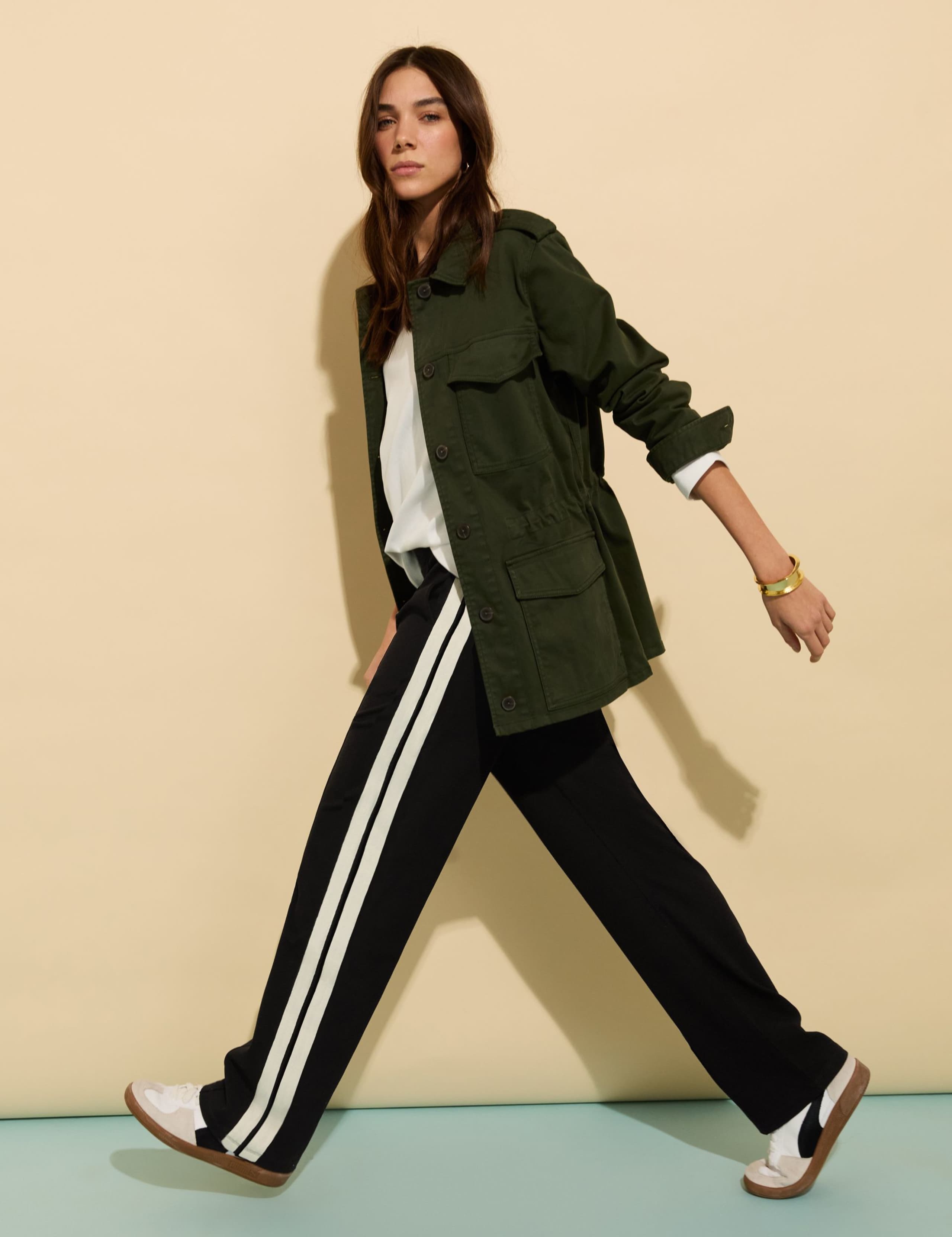 Ponte Side Stripe Wide Leg Trousers 3 of 5