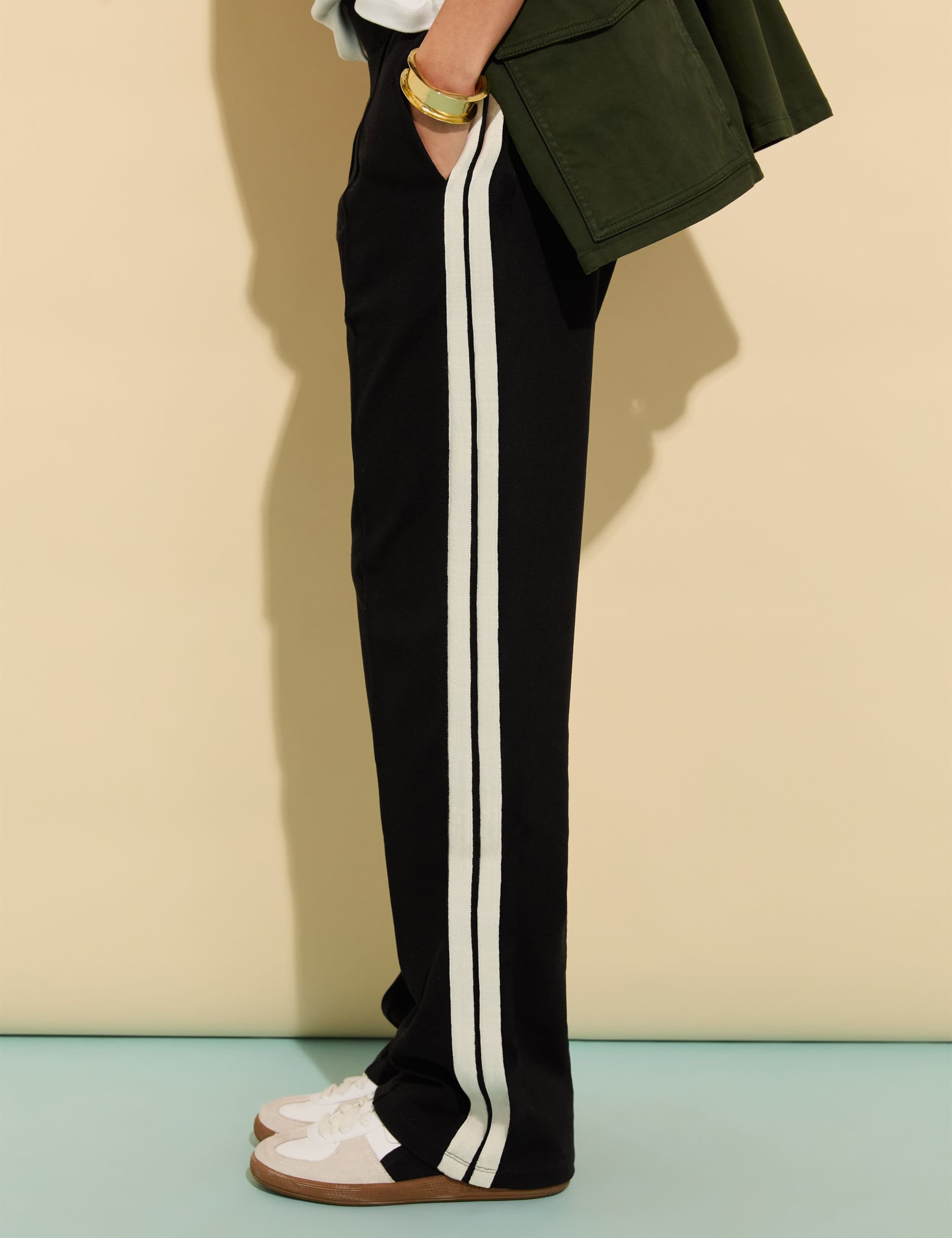 Ponte Side Stripe Wide Leg Trousers 4 of 5