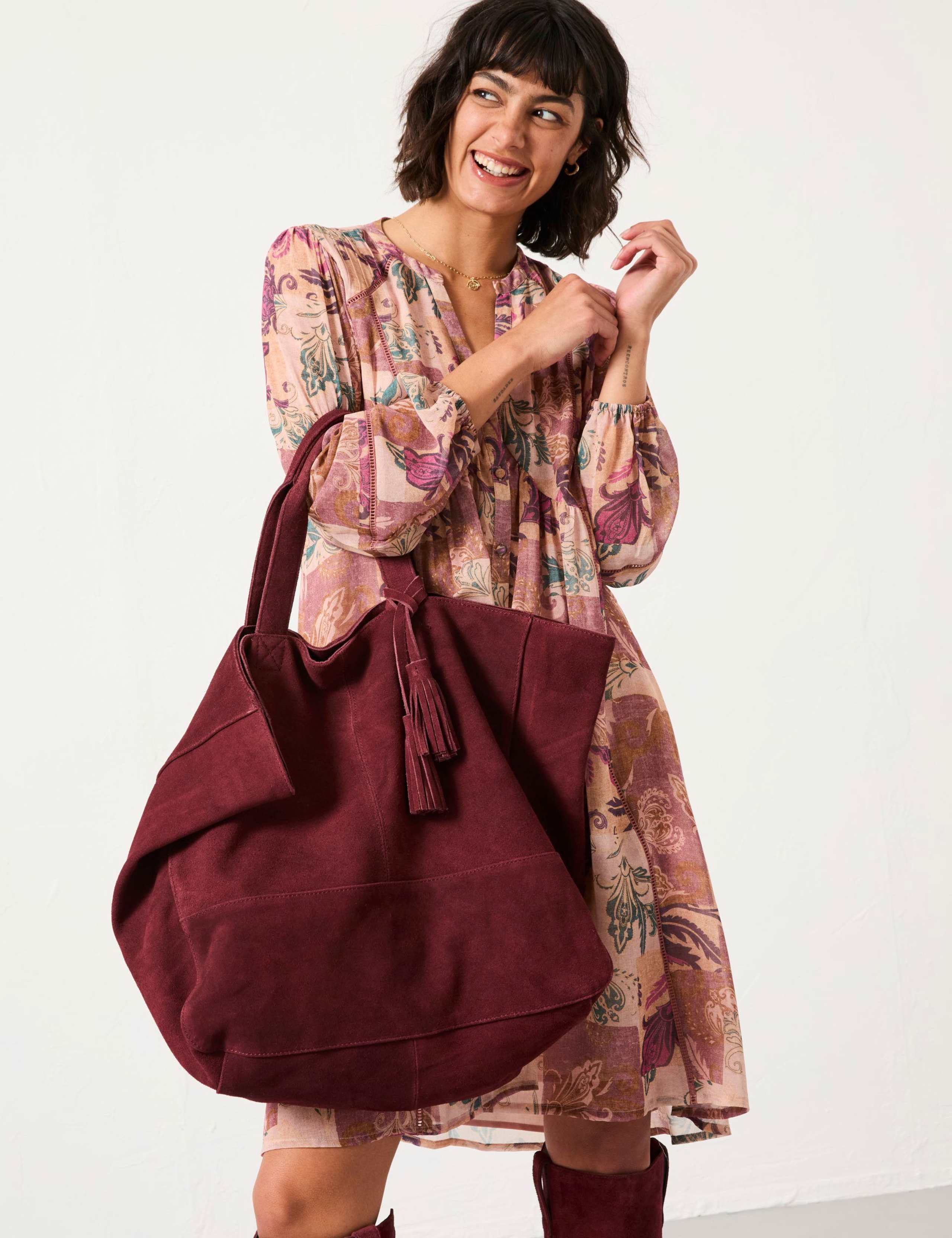 Suede Tote Bag 2 of 3