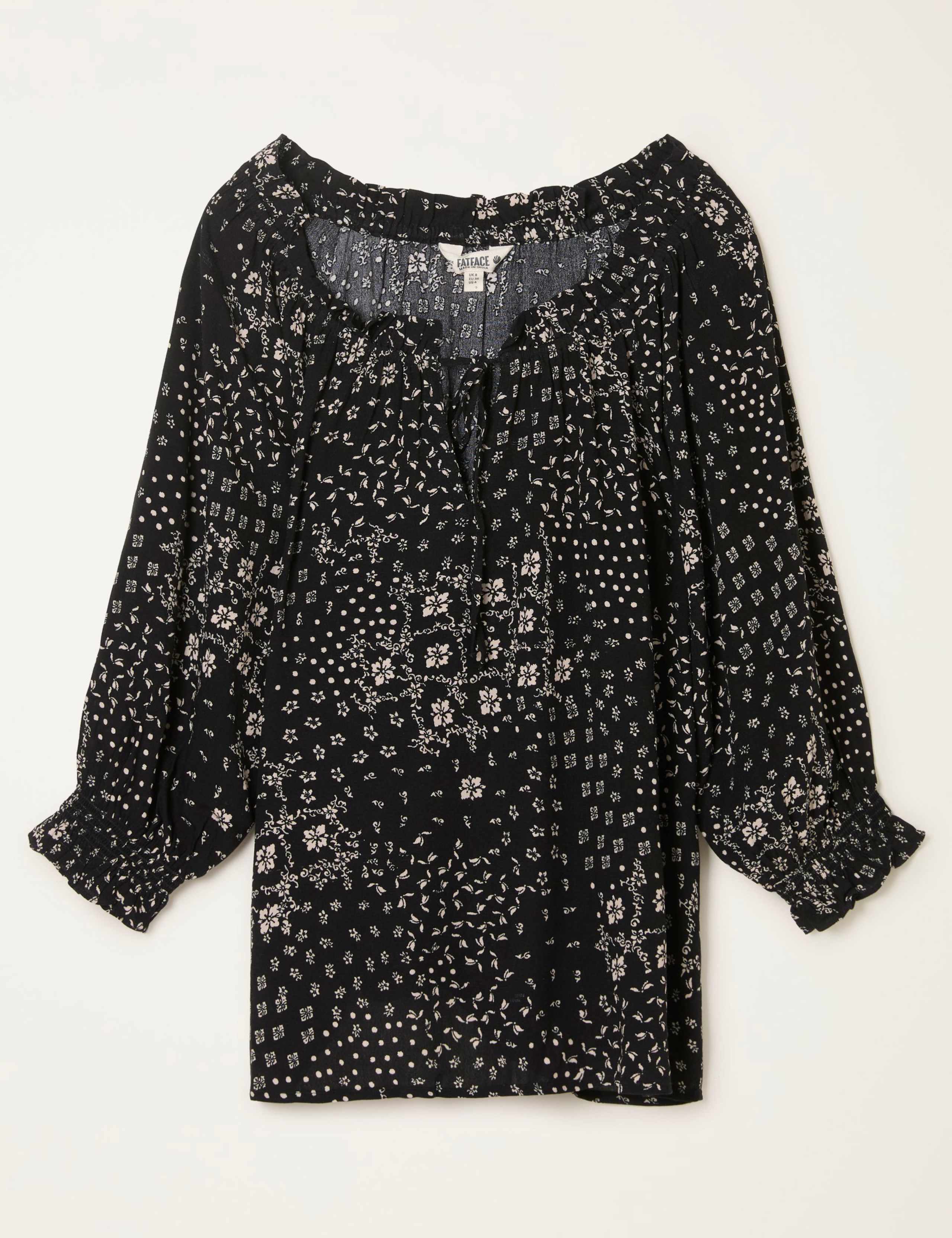 Floral Tie Neck Blouse 2 of 5