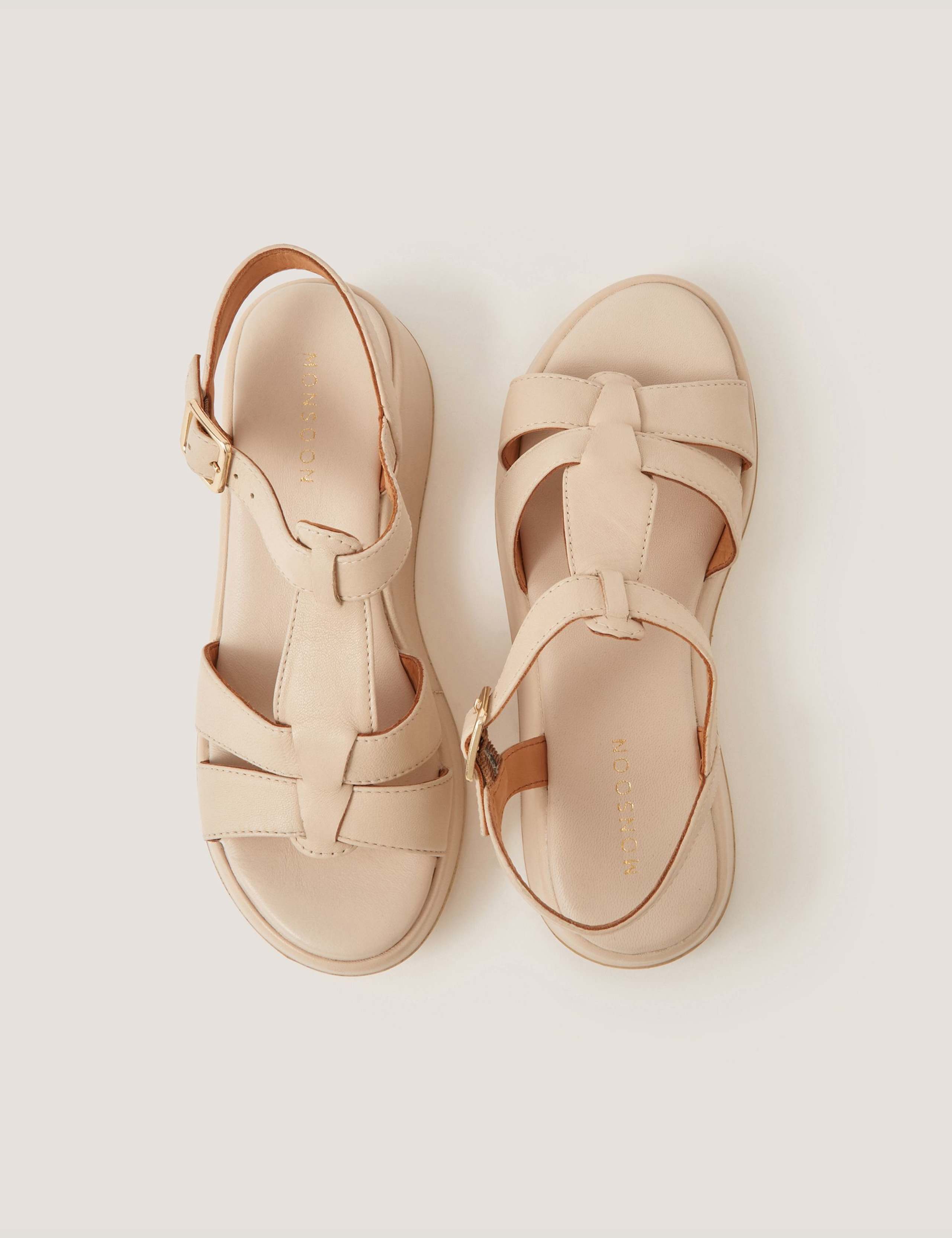 Leather Buckle Ankle Strap Flatform Sandals 3 of 3