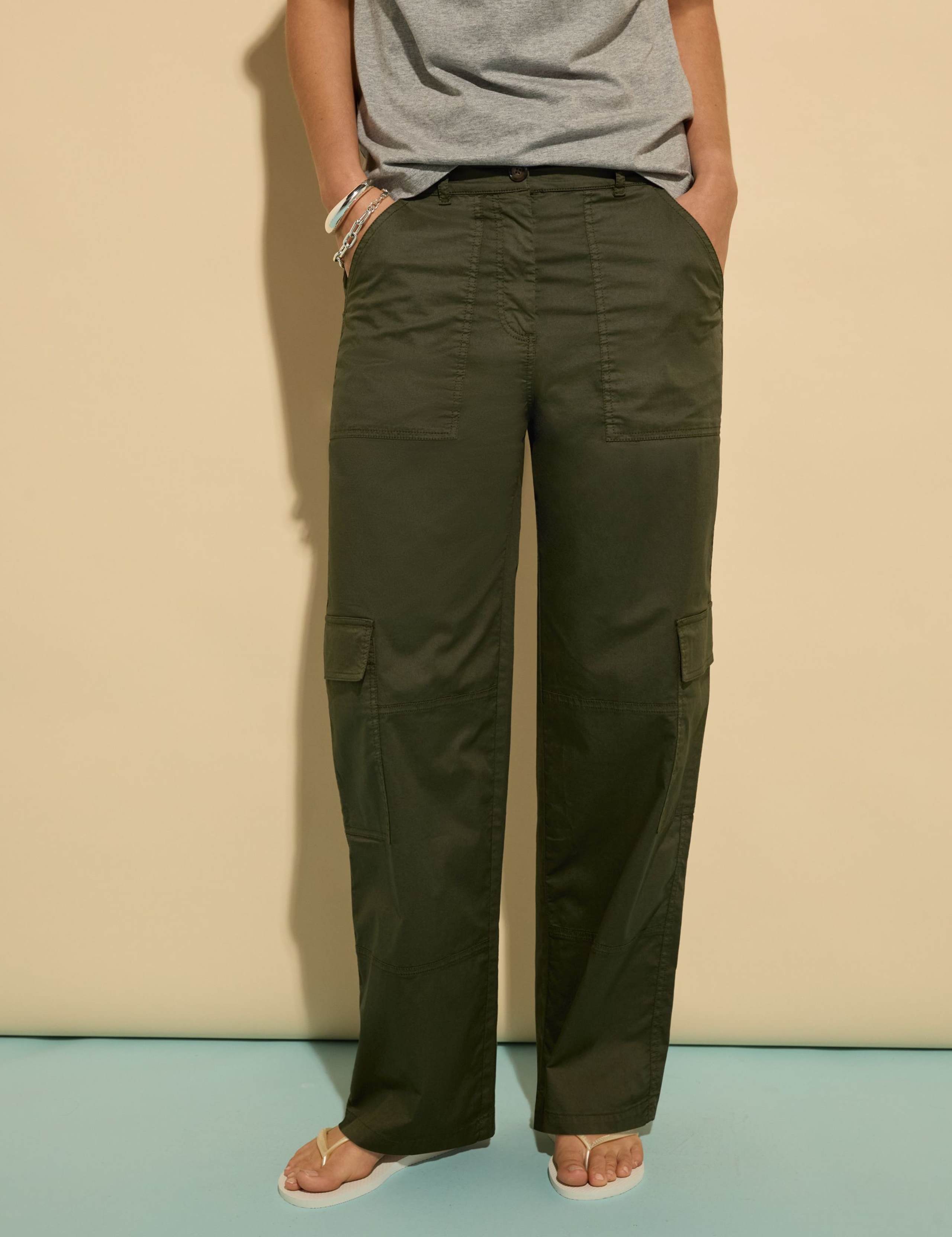 Cotton Rich Cargo Wide Leg Trousers 3 of 4