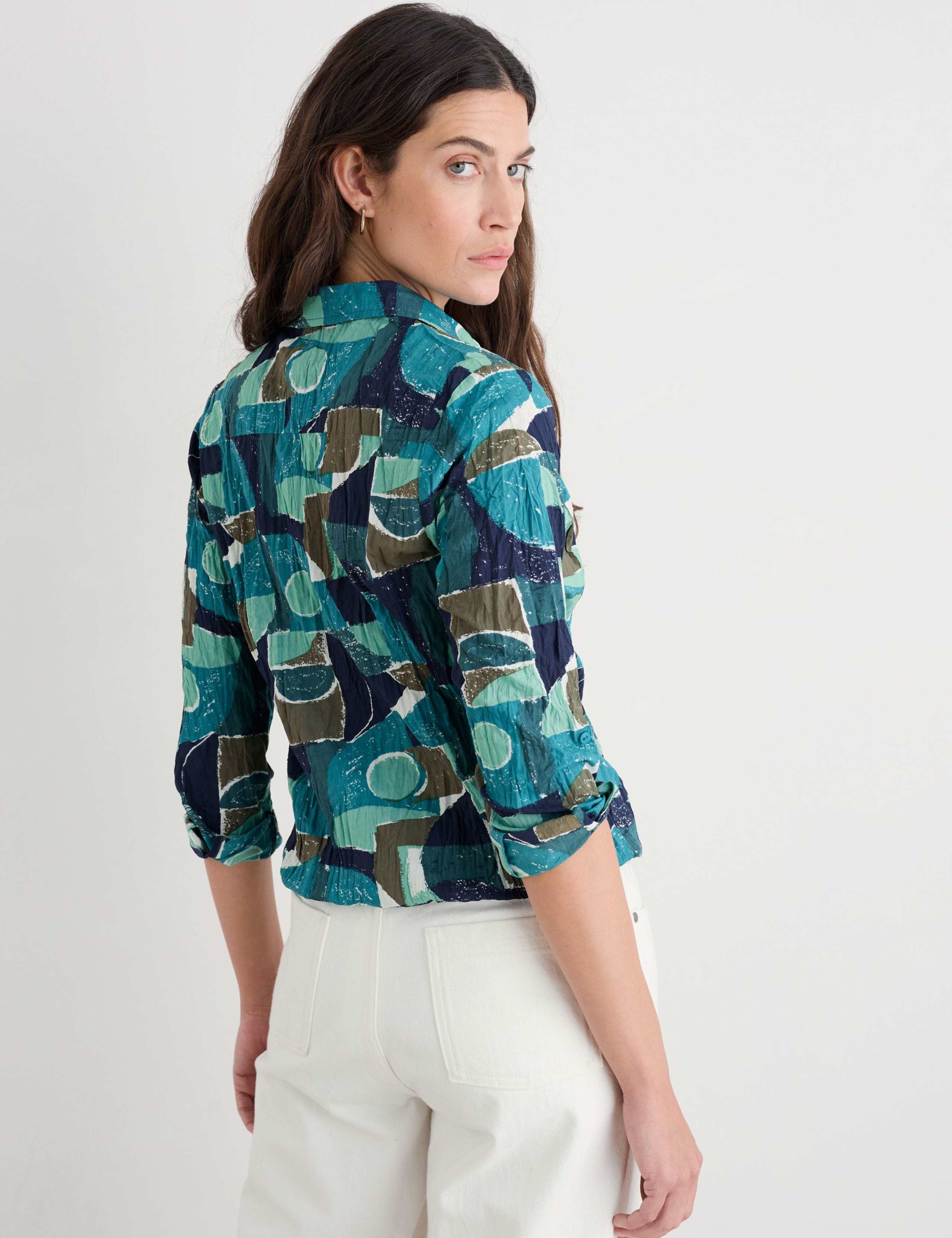 Pure Cotton Geometric Collared Shirt 3 of 6