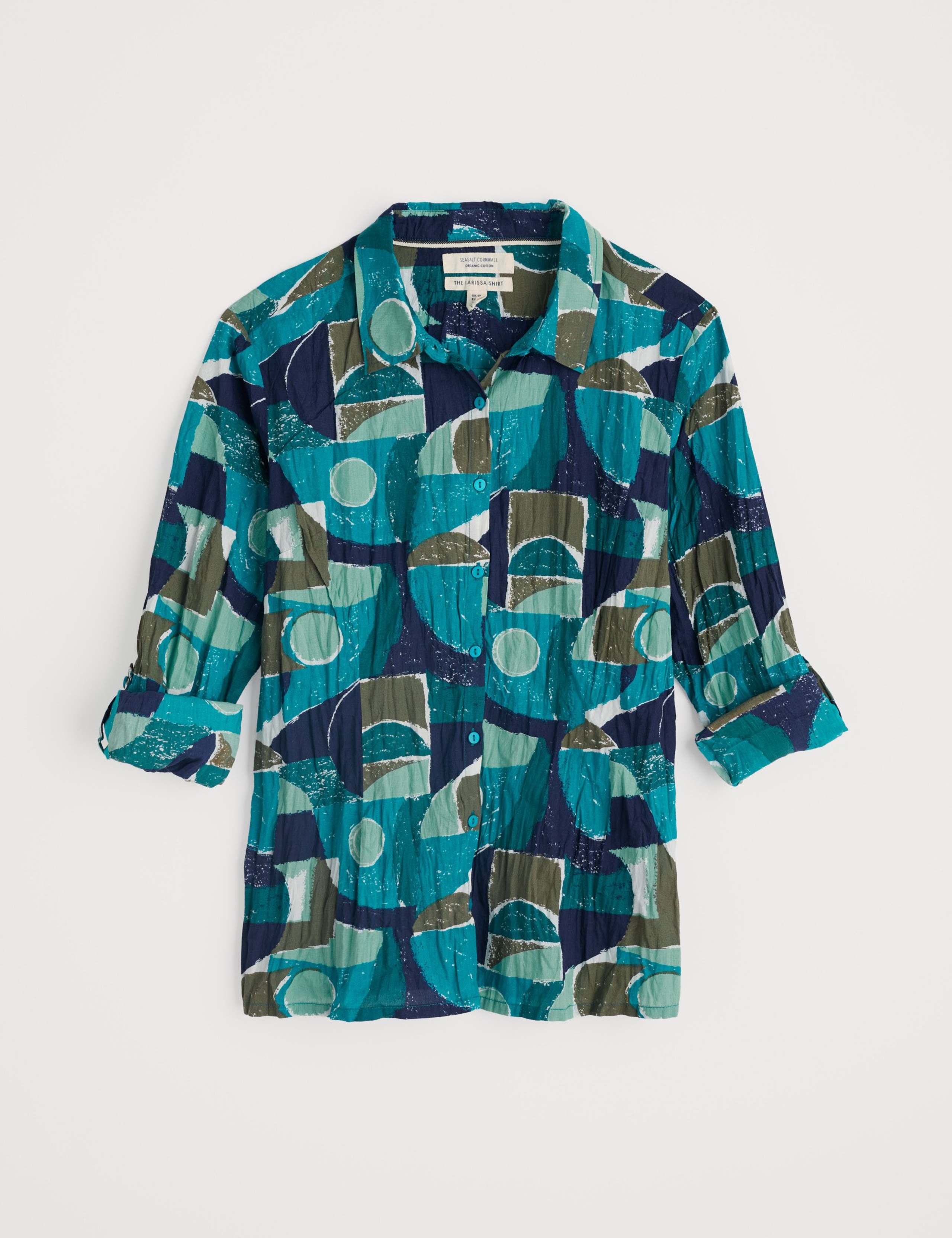 Cotton Rich Geometric Collared Button Shirt 2 of 6