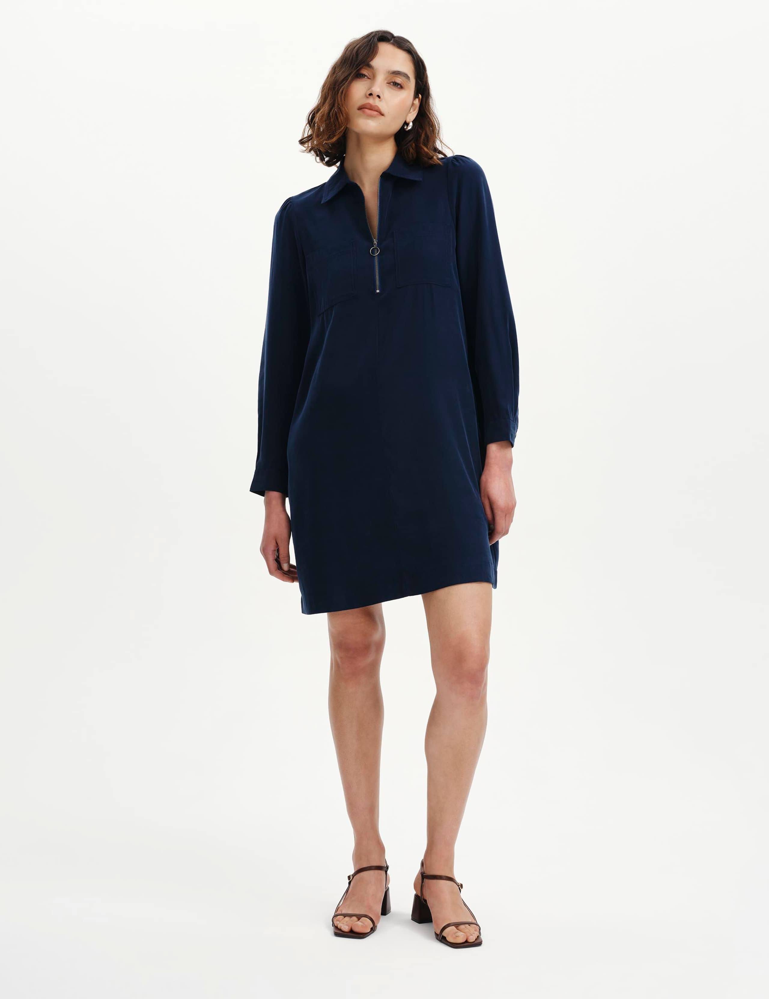 Collared Zip Up Mini Shirt Dress 5 of 7