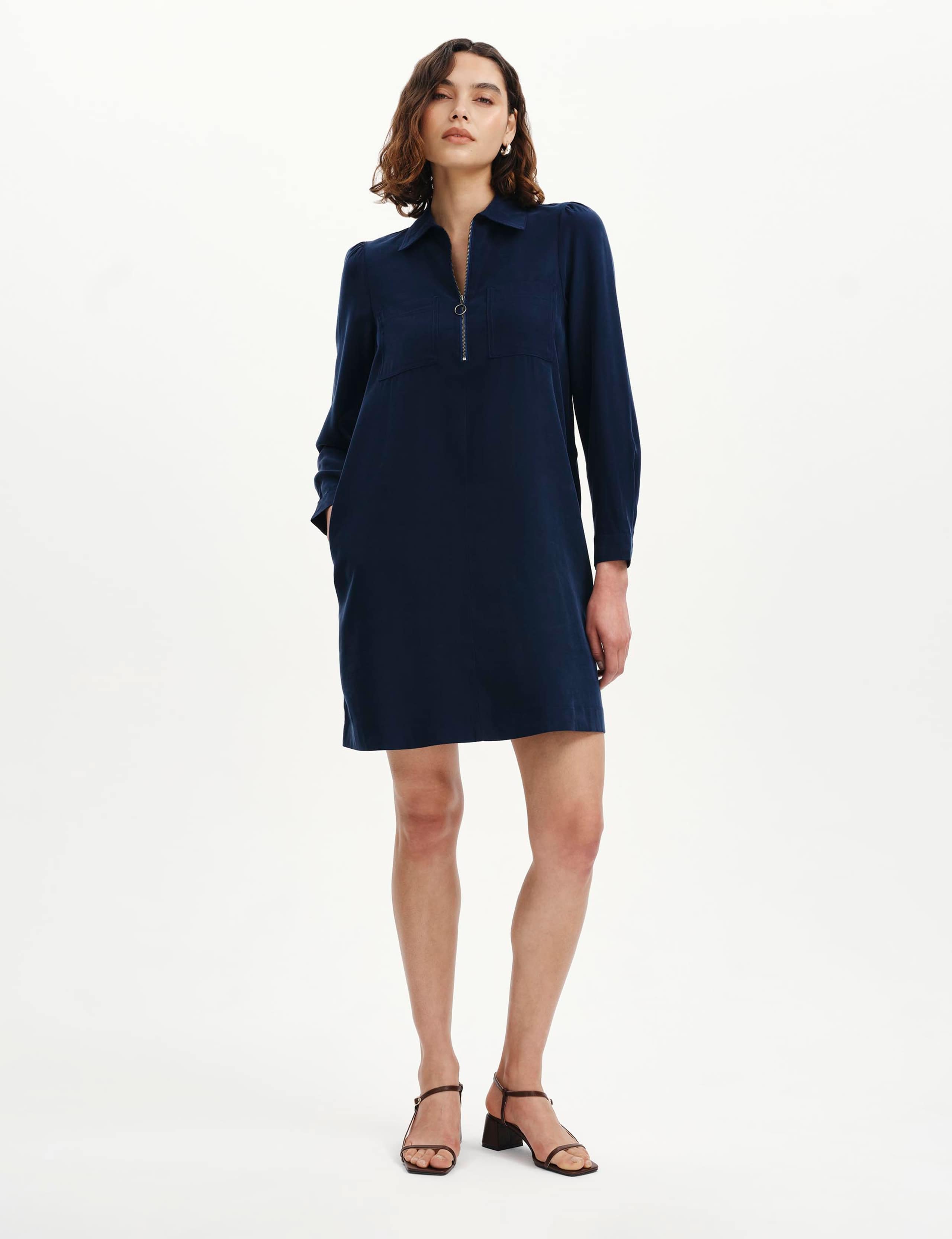 Collared Zip Up Mini Shirt Dress 6 of 7