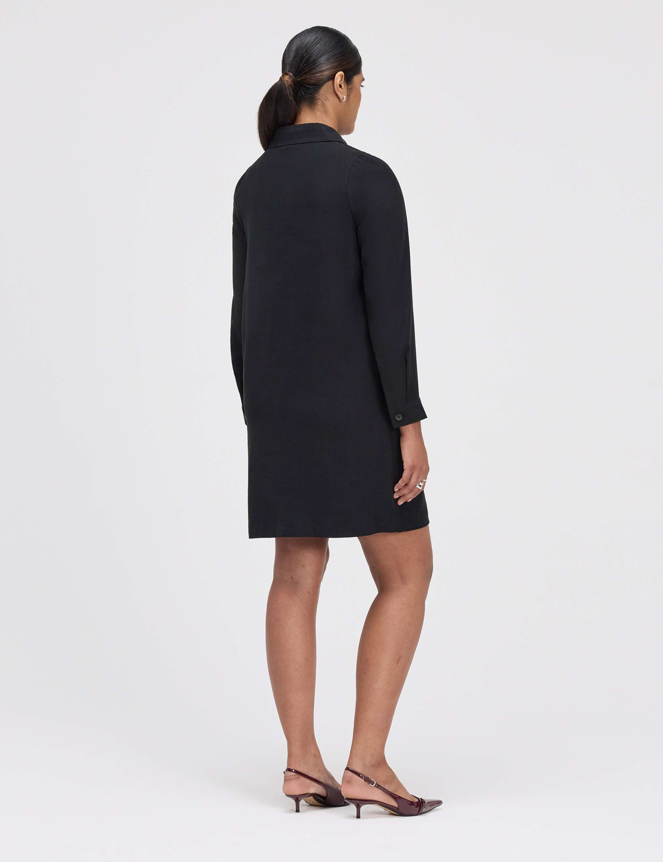 Collared Zip Up Mini Shirt Dress 3 of 5
