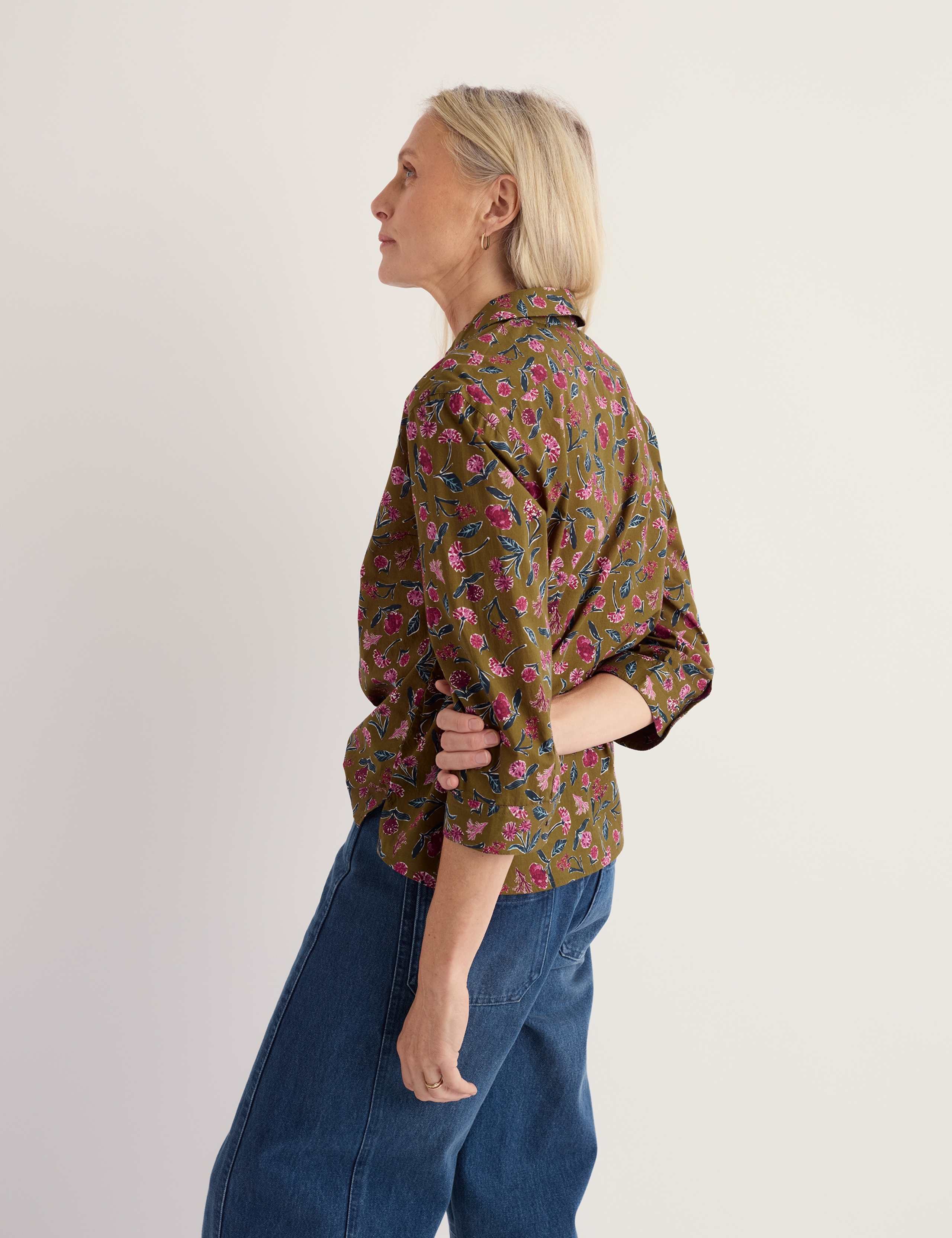 Pure Cotton Foral Collared Shirt 5 of 5