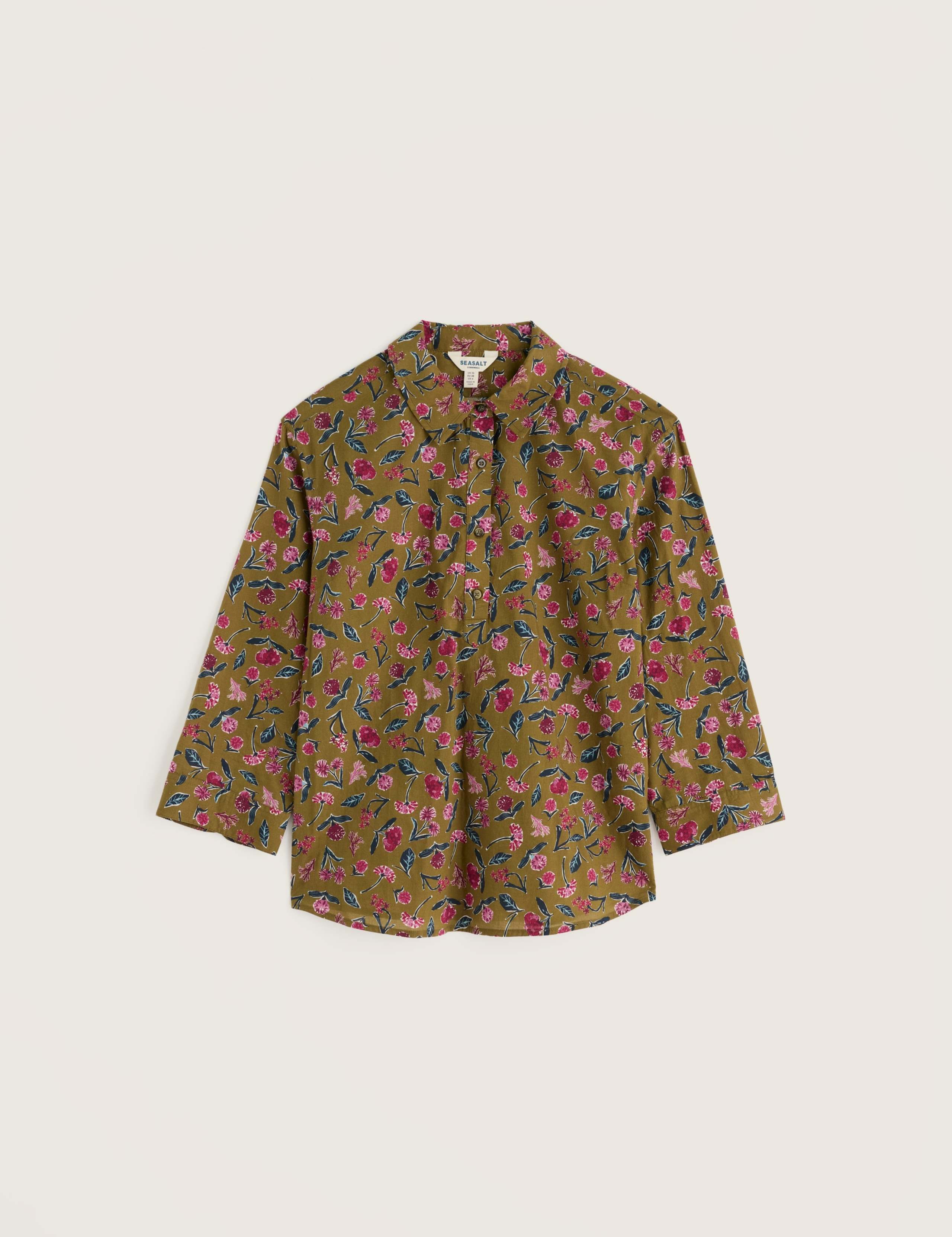 Pure Cotton Foral Collared Shirt 2 of 5