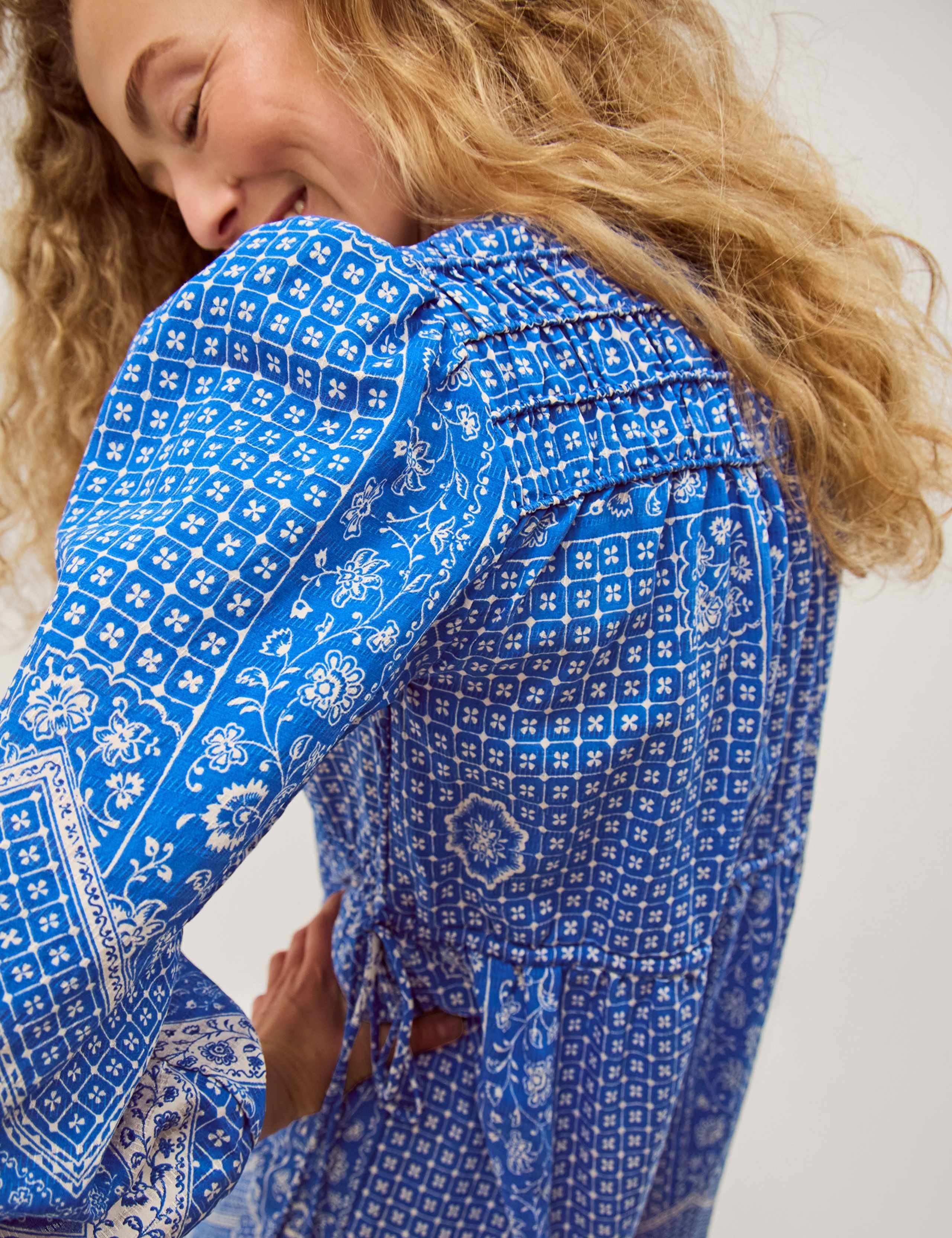 Printed V-Neck Midi Skater Dress 5 of 5