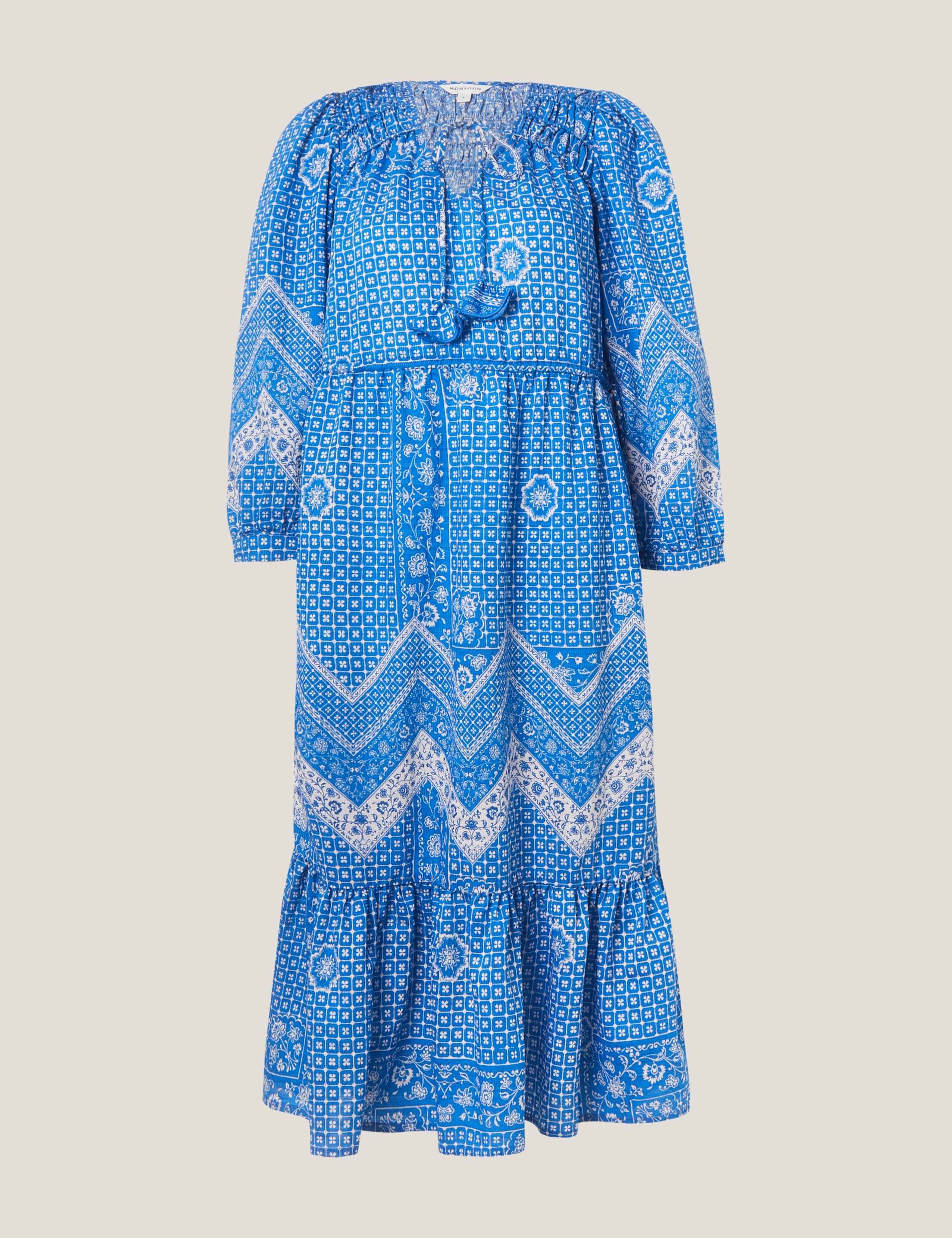 Printed V-Neck Midi Skater Dress 2 of 5