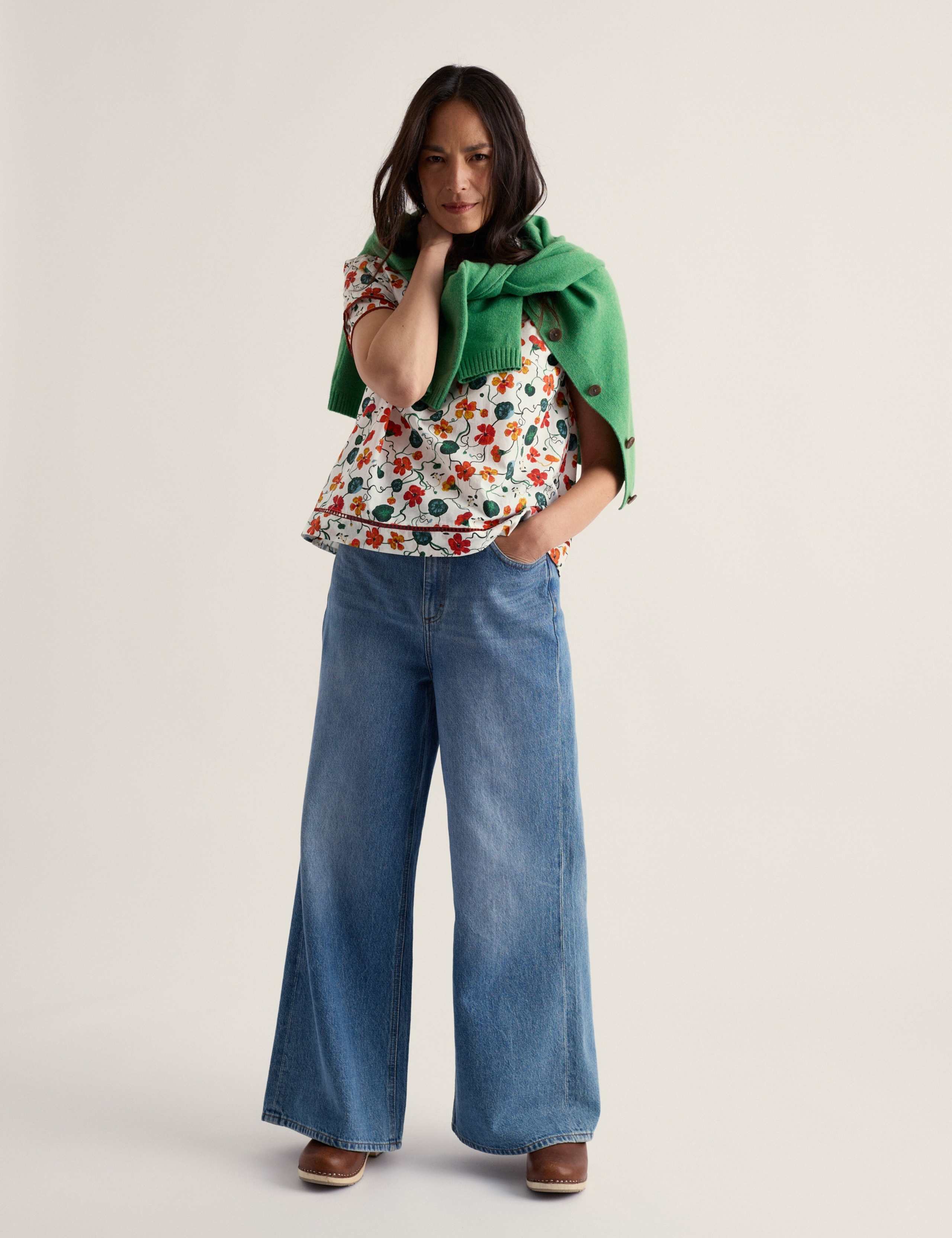 Pure Cotton Floral Lace Detail Top 1 of 5