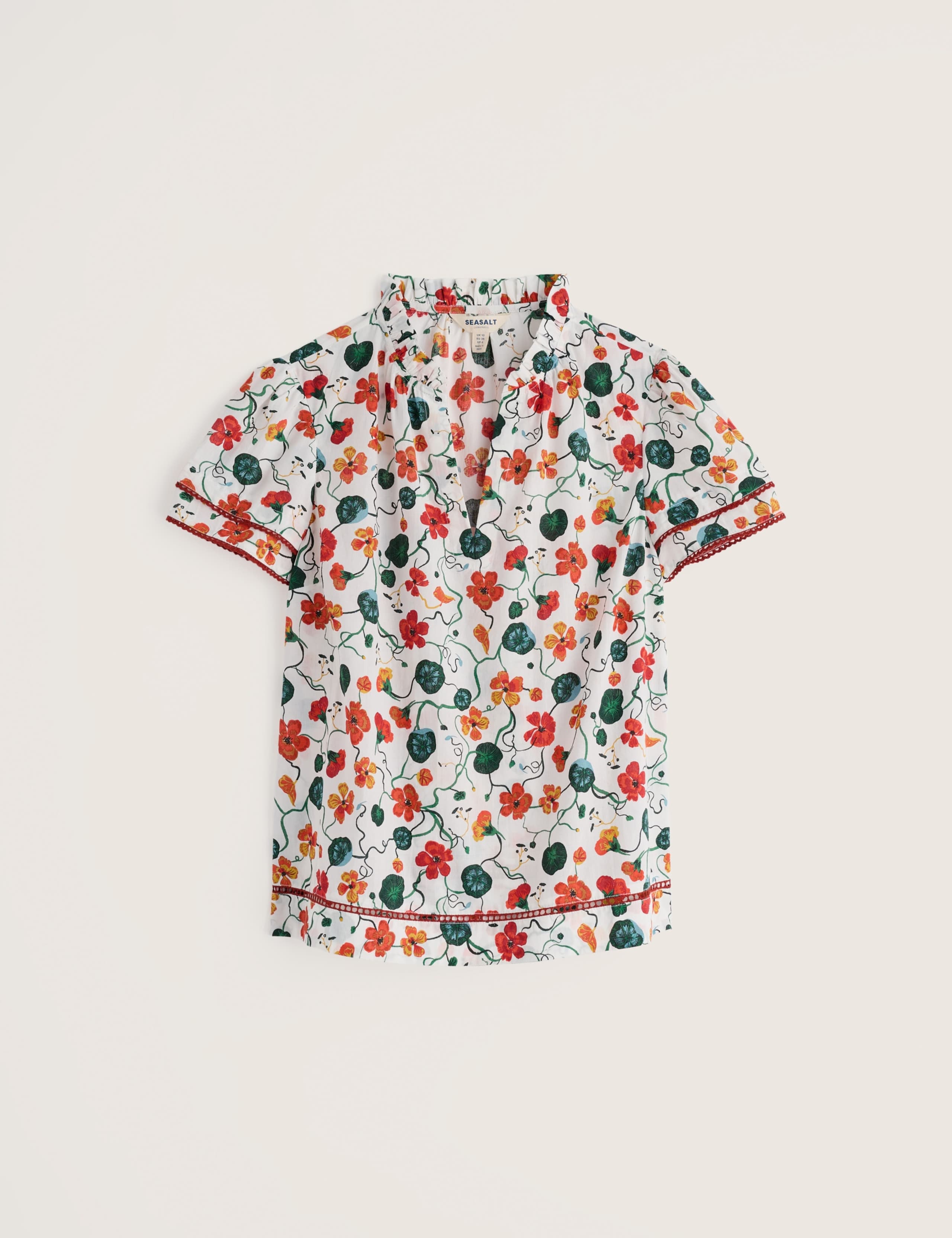 Pure Cotton Floral Lace Detail Top 2 of 5