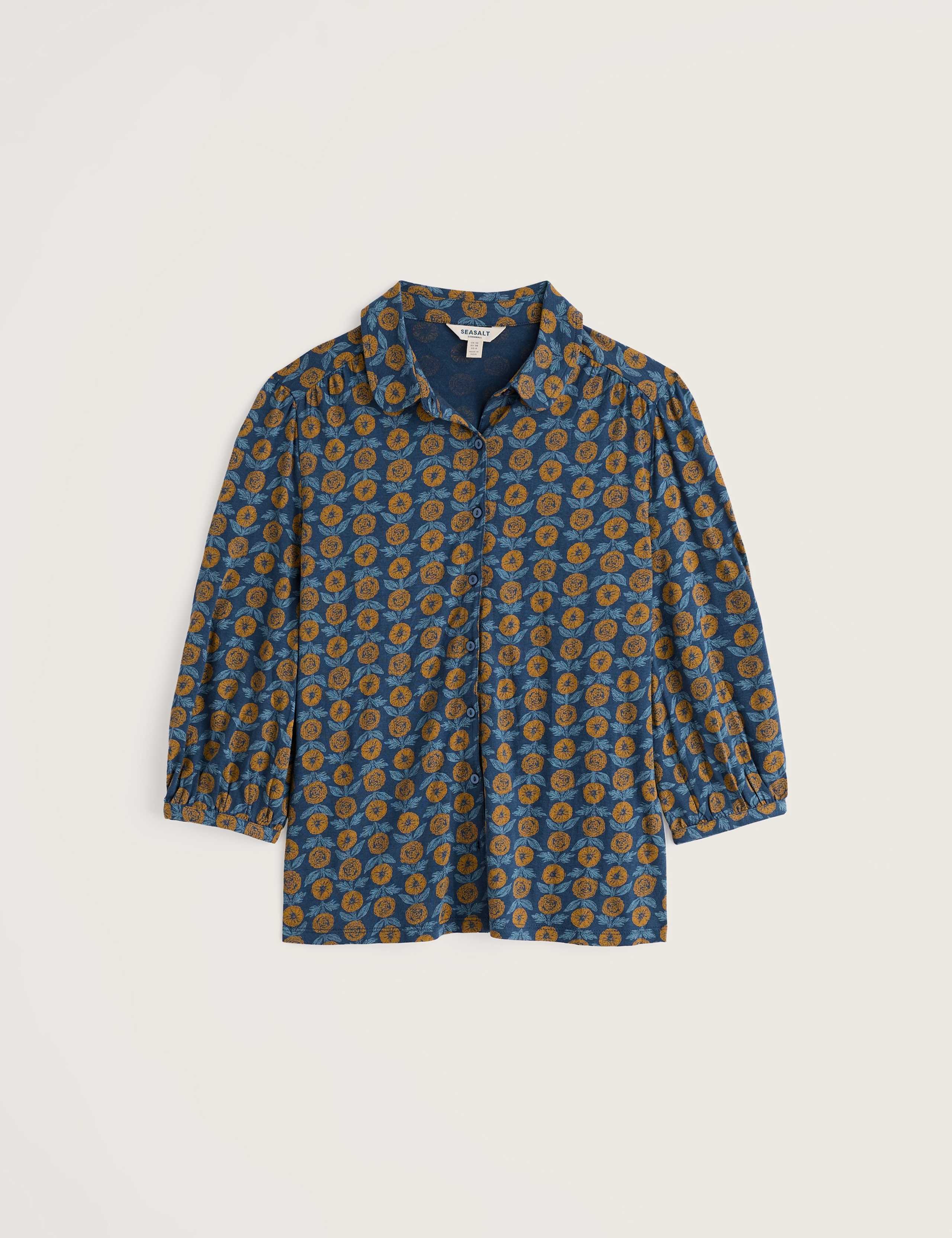 Cotton Modal Floral Blouson Sleeve Shirt 2 of 5