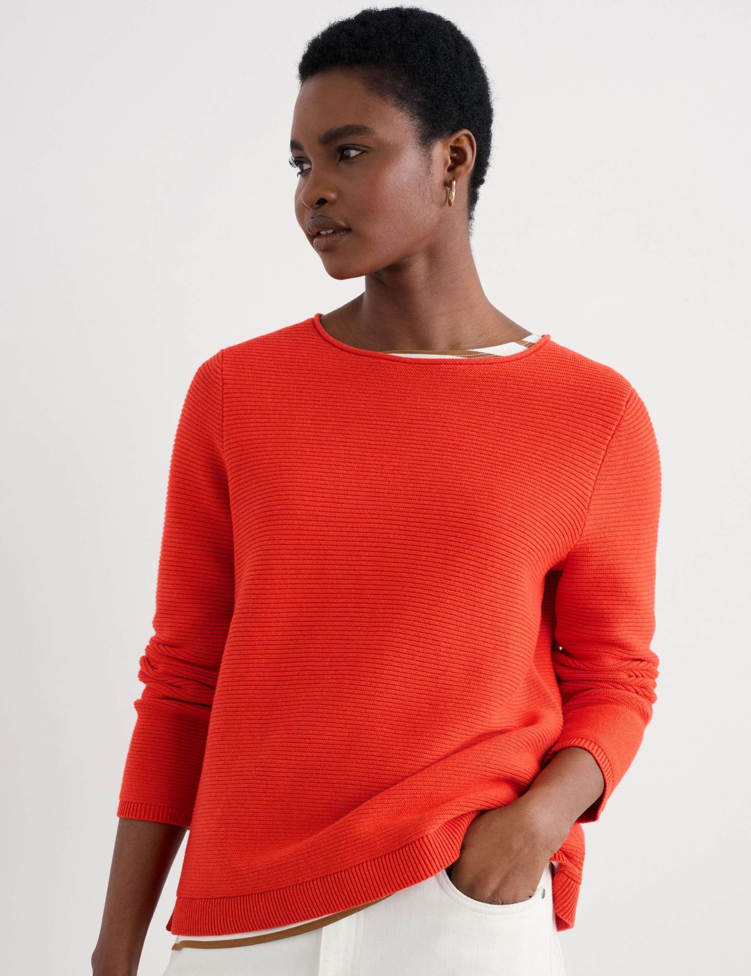 Pure Cotton Crew Neck Relaxed Jumper 4 of 5