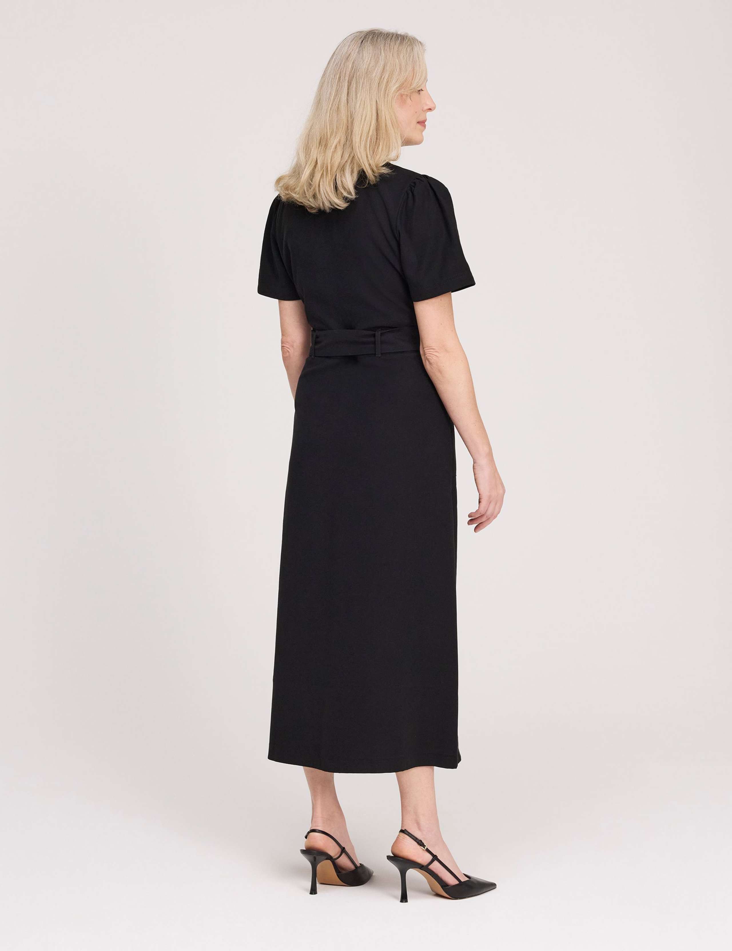 V-Neck Button Through Midi Shirt Dress 4 of 5