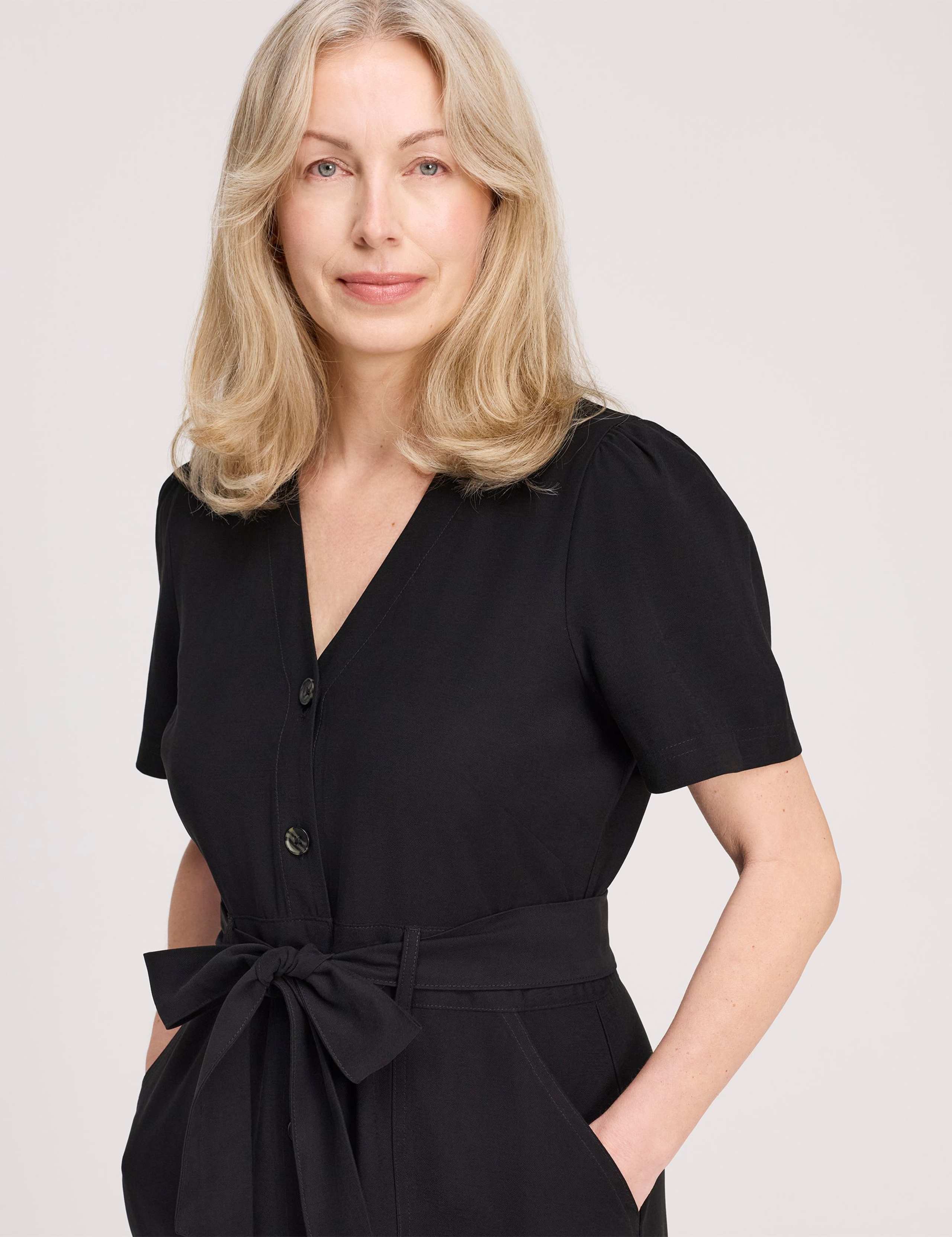 V-Neck Button Through Midi Shirt Dress 5 of 5