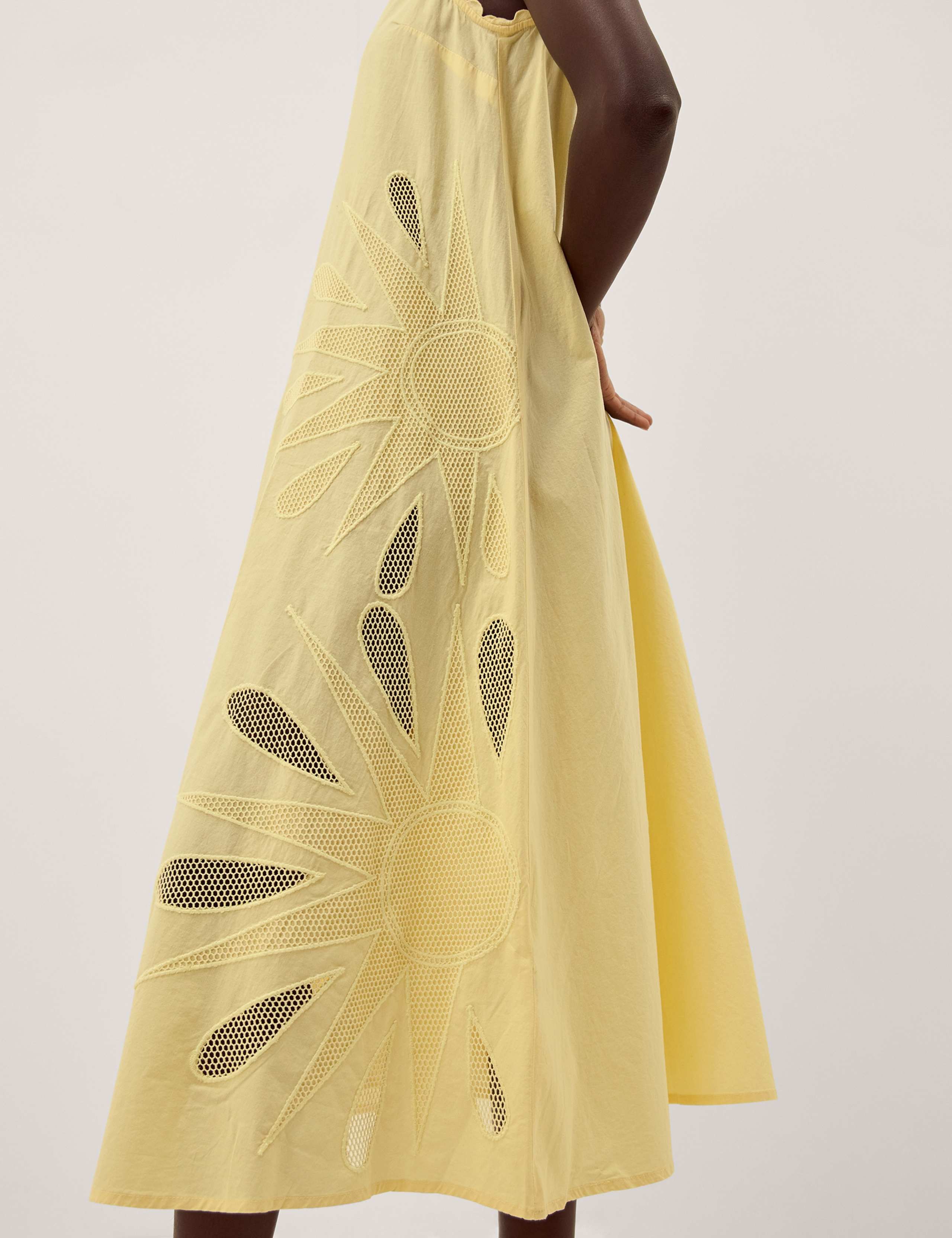 Pure Cotton V-Neck Cutwork Midi Swing Dress 5 of 5