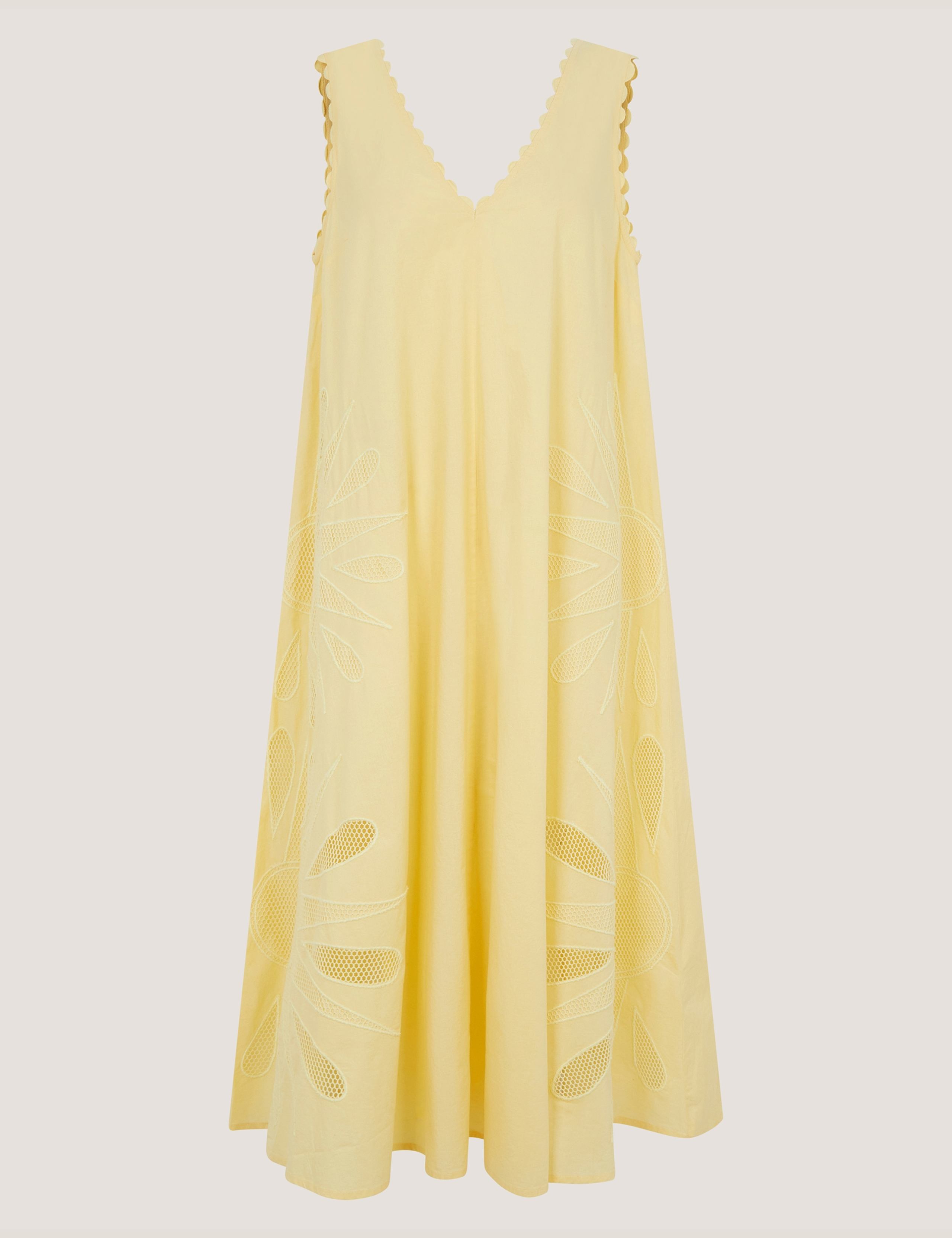 Pure Cotton V-Neck Cutwork Midi Swing Dress 2 of 5