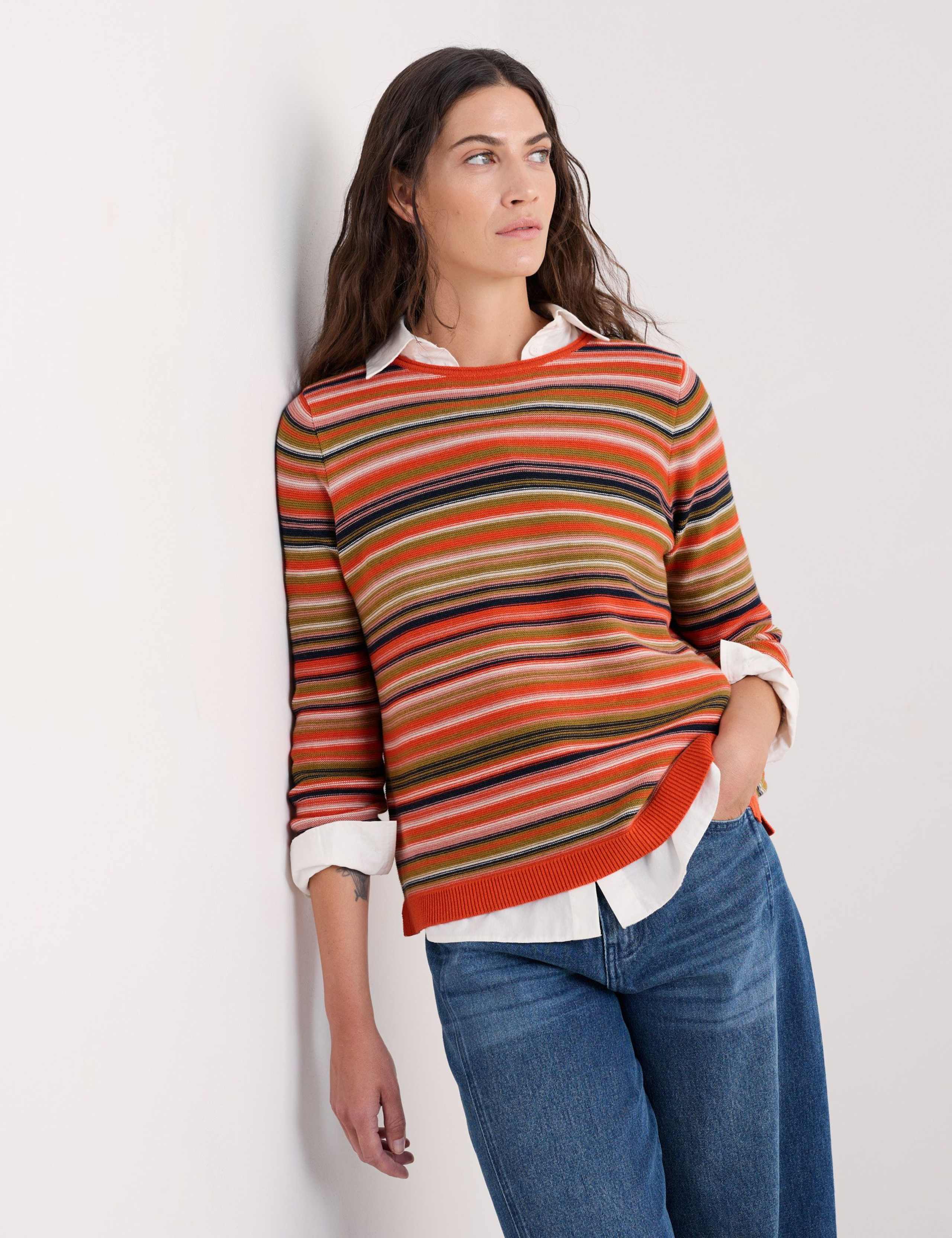 Pure Cotton Striped Crew Neck Jumper 3 of 5