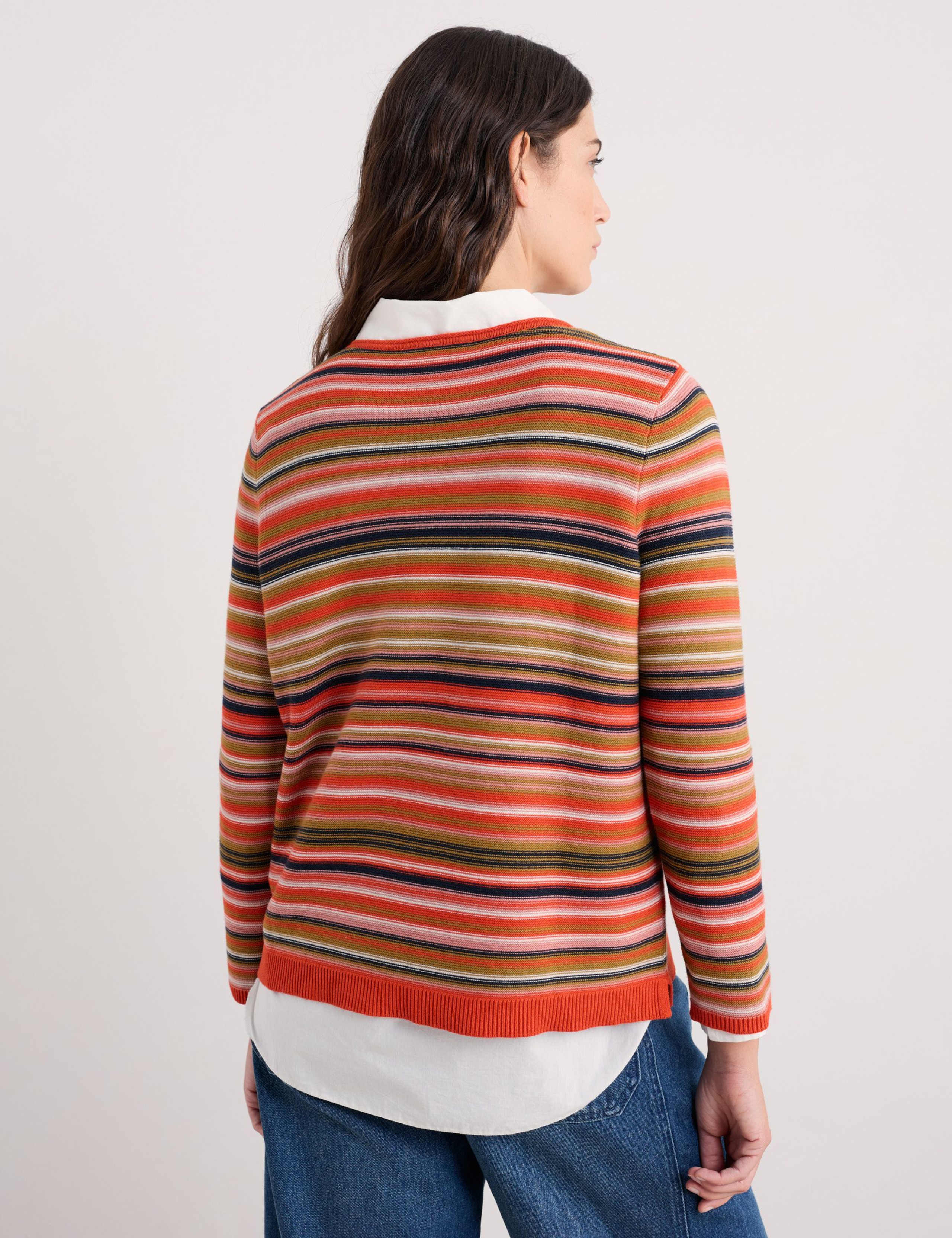 Pure Cotton Striped Crew Neck Jumper 4 of 5