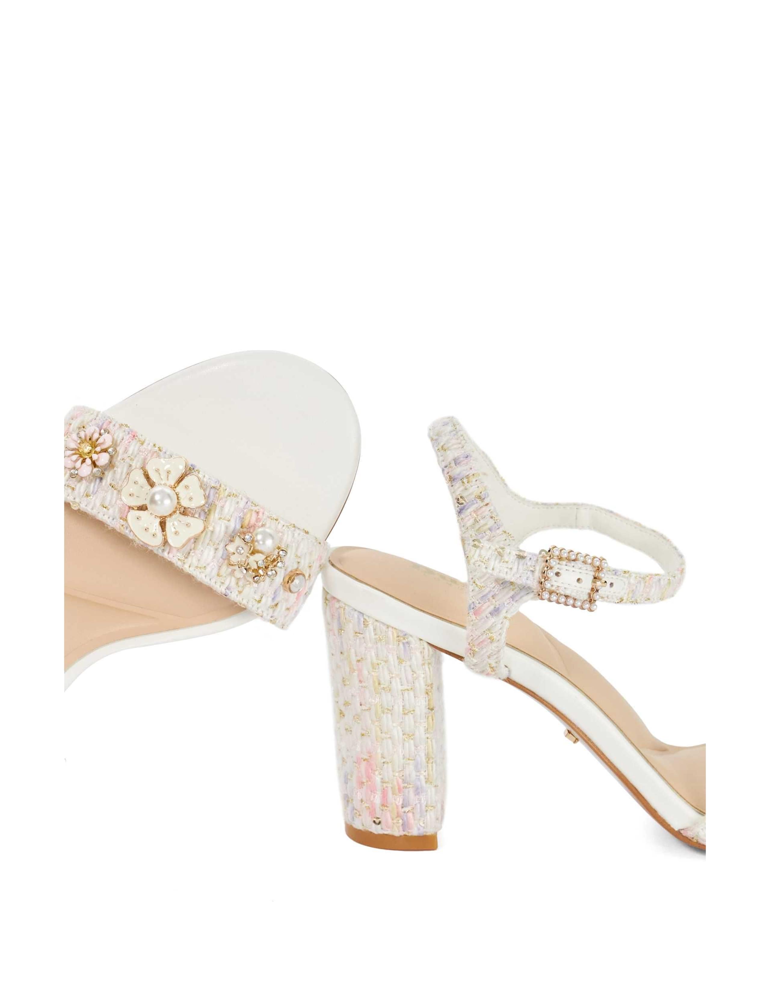 Flower Embellished Strappy Block Heel Sandals 5 of 5